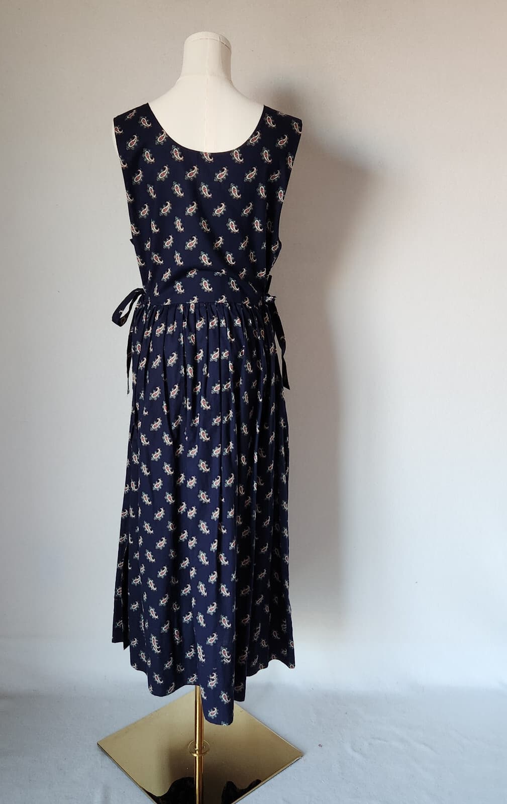 Vintage Vera Bradley Indiana Paisley Cottage Jumper Dress Sleeveless Blue Sz.S - Thumbnail 5
