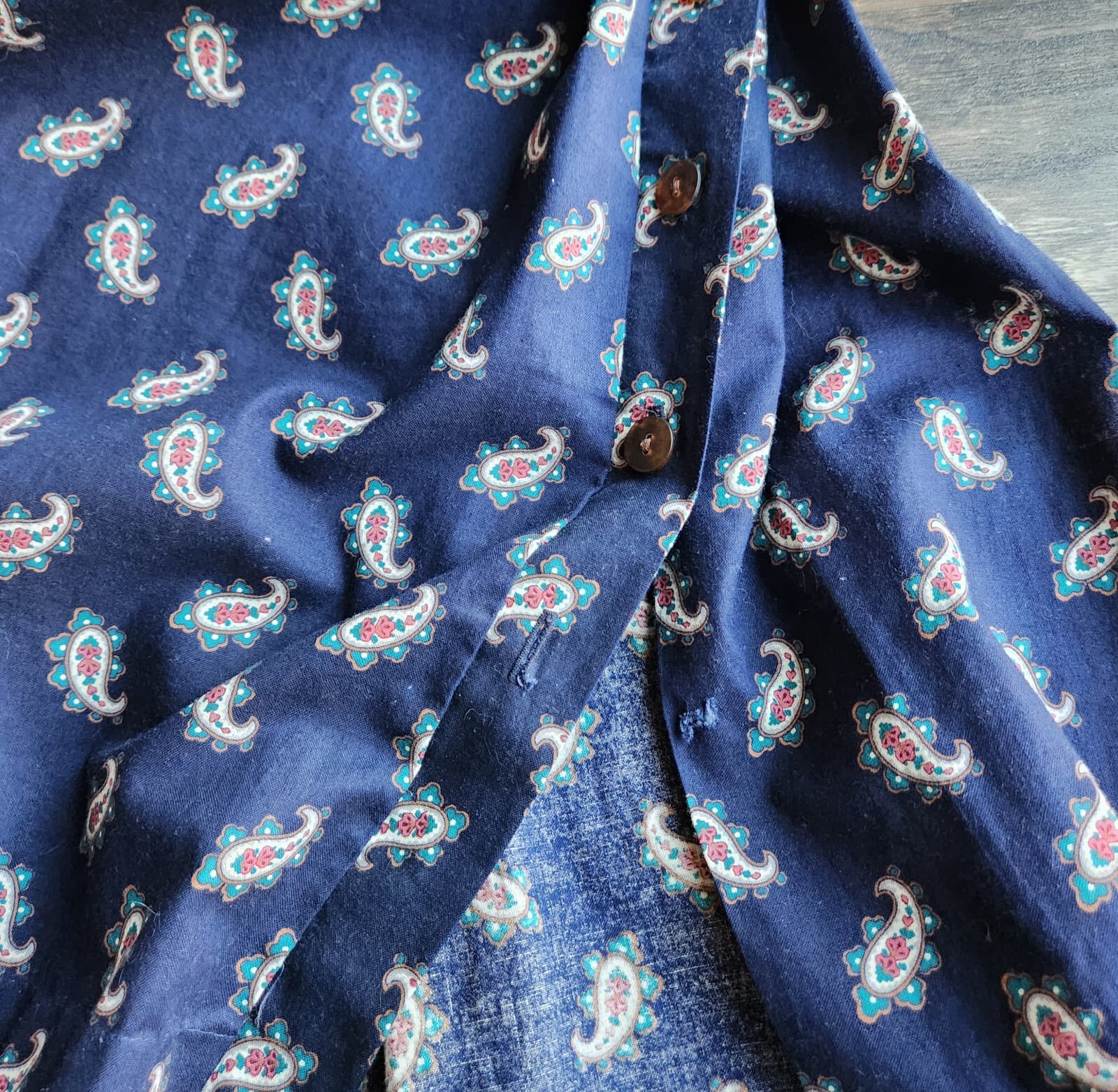 Vintage Vera Bradley Indiana Paisley Cottage Jumper Dress Sleeveless Blue Sz.S - Thumbnail 7