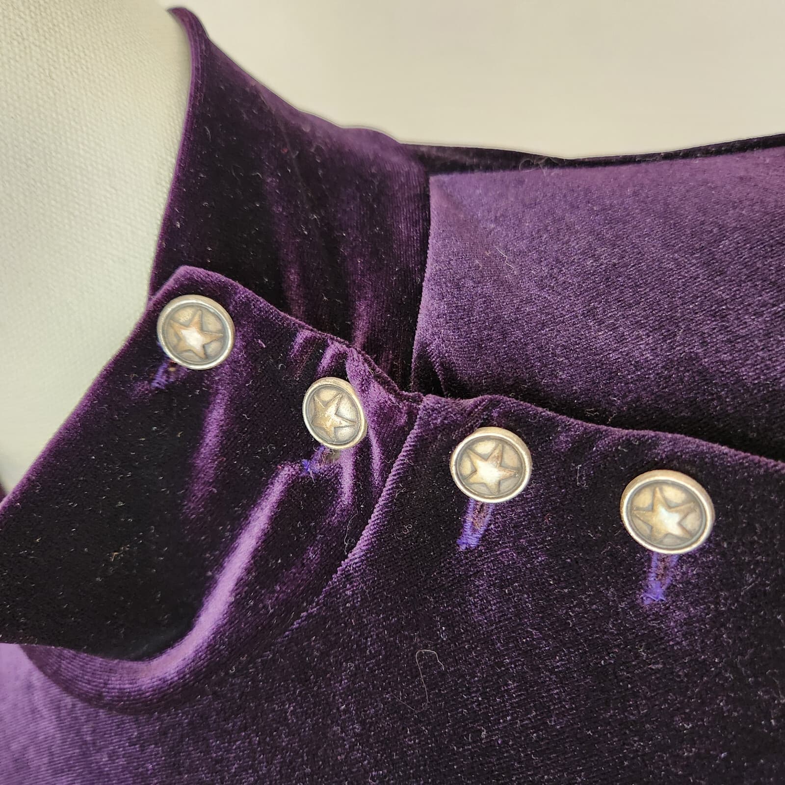 Vintage Coldwater Creek Velvet Evening Party Maxi Dress Mockneck Purple Bust 40" - Thumbnail 5