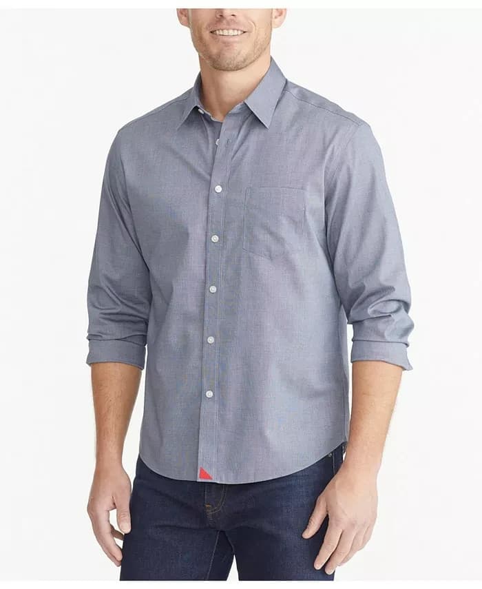 NWoT Untuckit $109 Pio Cesare Wrinkle-Free Shirt Slim-Fit Button-Up Blue Men's L - Thumbnail 5