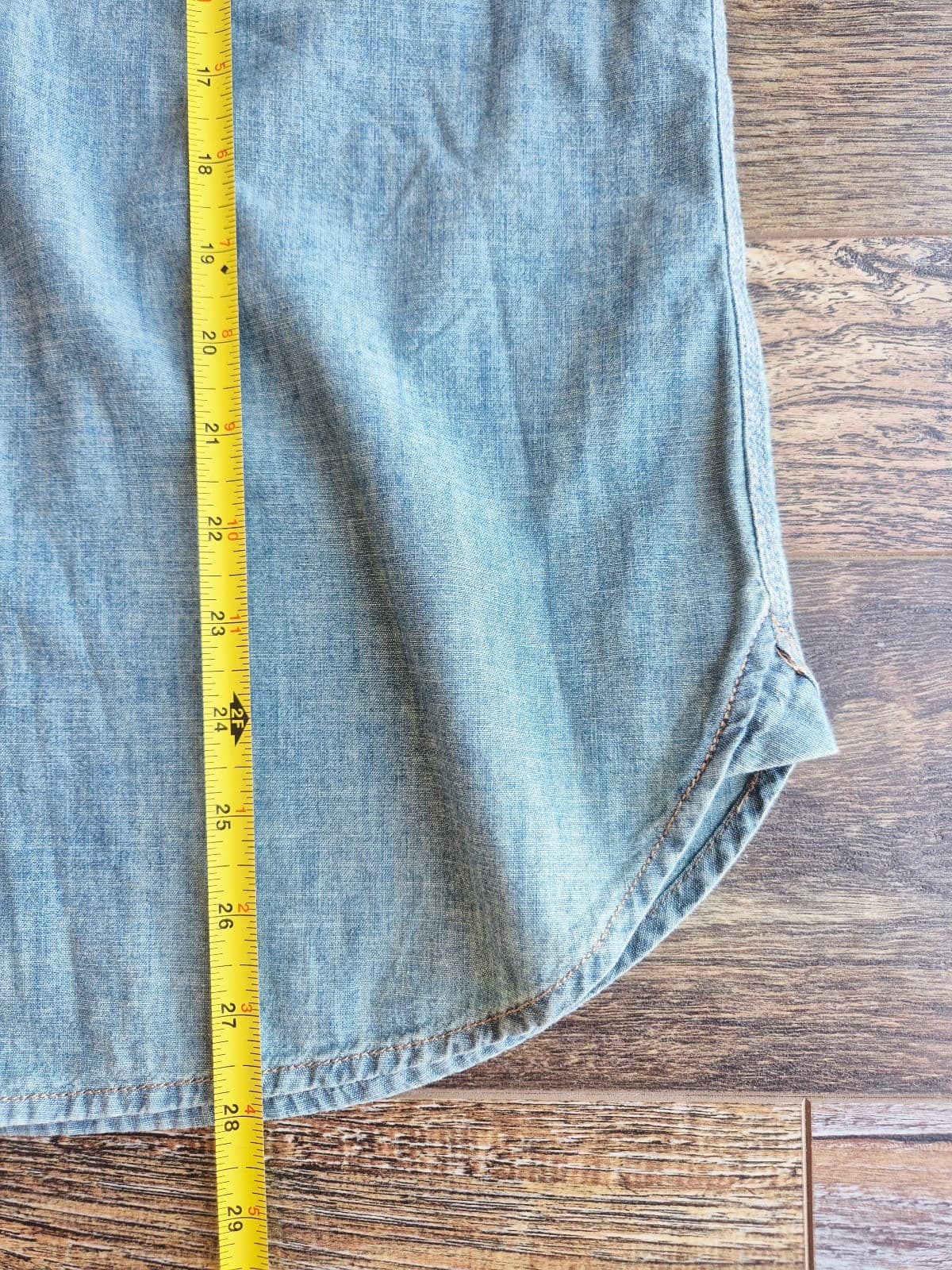 Vintage Lauren Jeans Co LRL Cotton Chambray Shirt Button Long Tap Sleeve Women L - Thumbnail 11