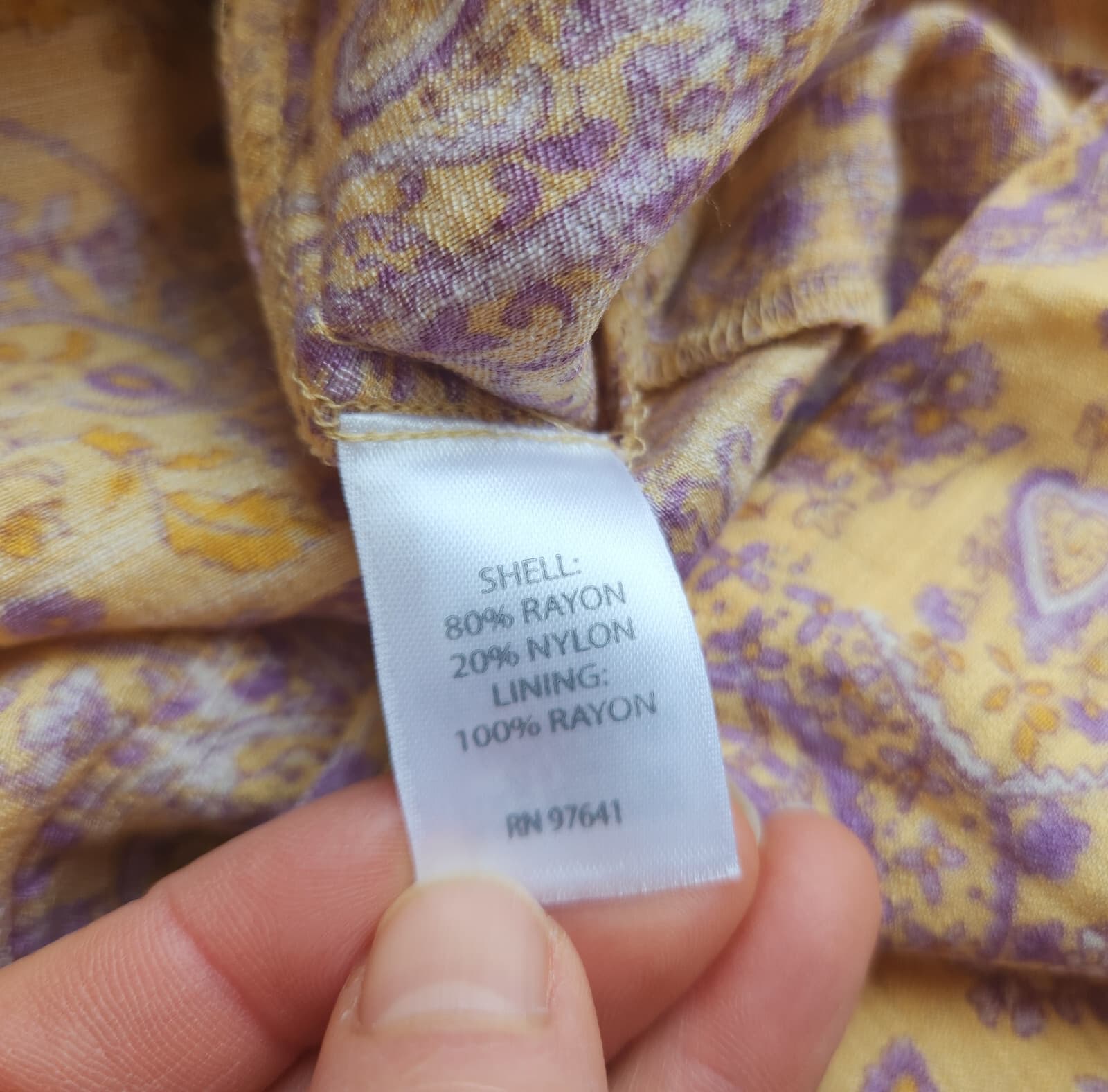 NWT J.Jill Floral Paisley Pleated-Tiers Maxi Dress Sleeveless Yellow Rayon Sz.XS - Thumbnail 11