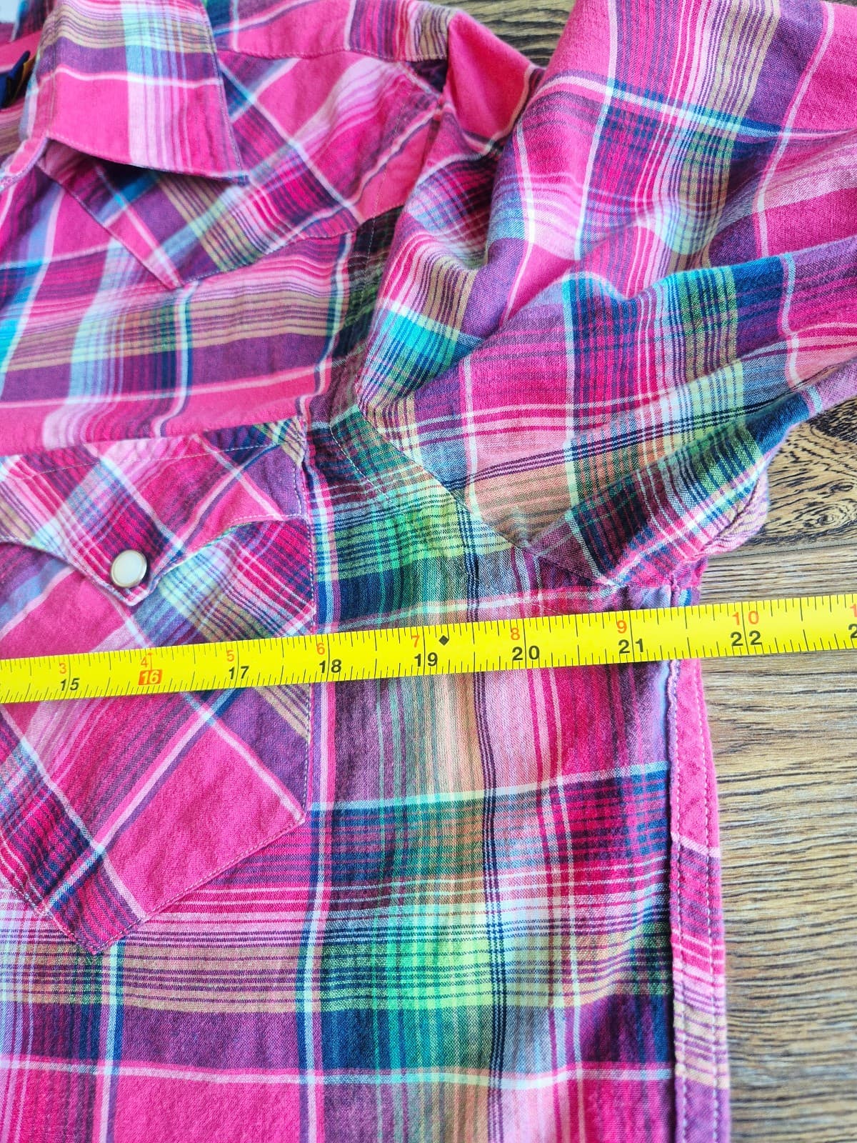 Polo Ralph Lauren Indian Madras Pearl Snap Western Shirt Long Sleeve Pink Mens M - Thumbnail 11