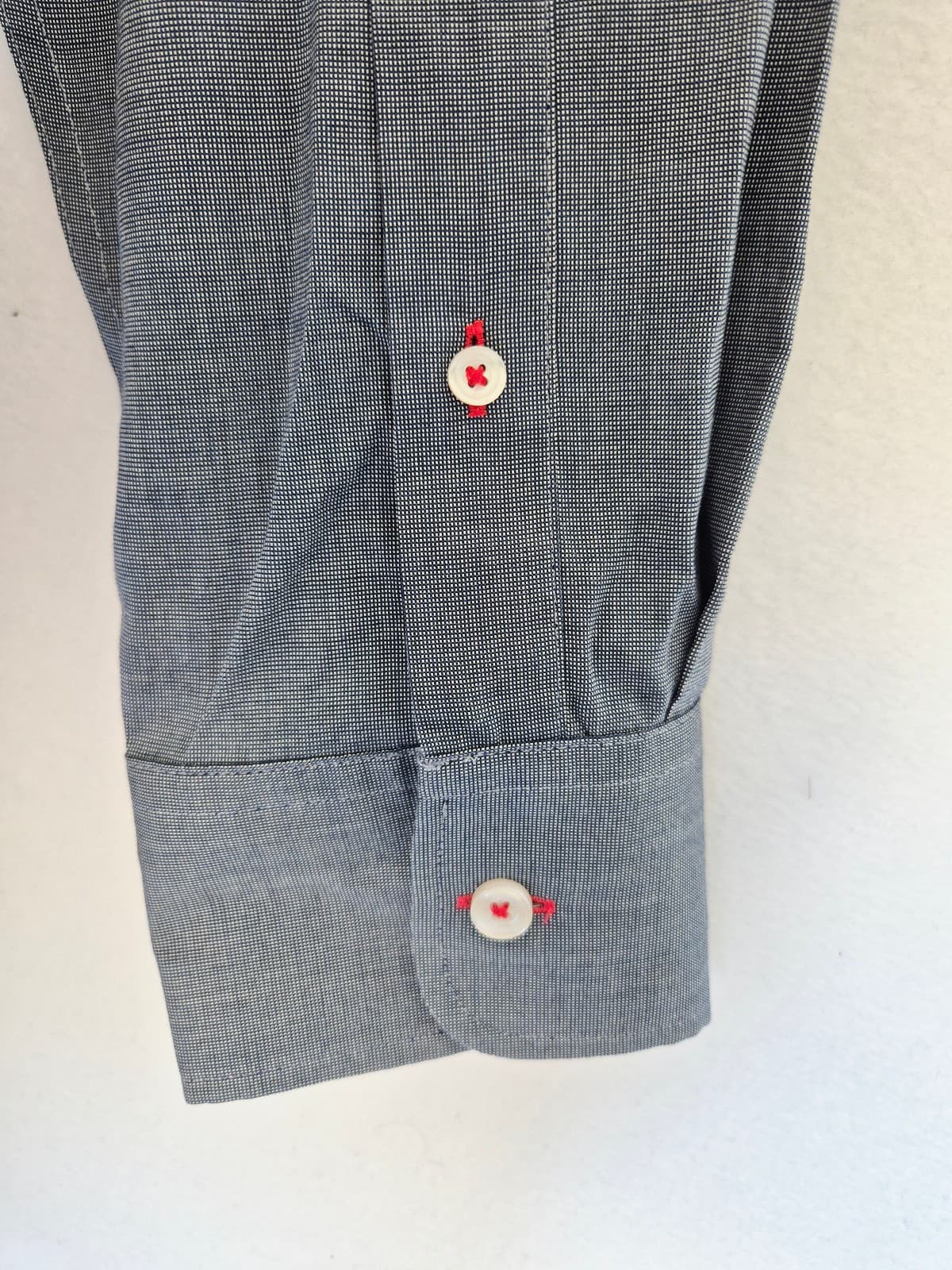 NWoT Untuckit $109 Pio Cesare Wrinkle-Free Shirt Slim-Fit Button-Up Blue Men's L - Thumbnail 8