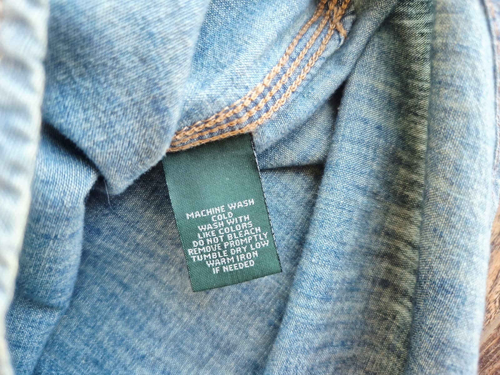 Vintage Lauren Jeans Co LRL Cotton Chambray Shirt Button Long Tap Sleeve Women L - Thumbnail 8