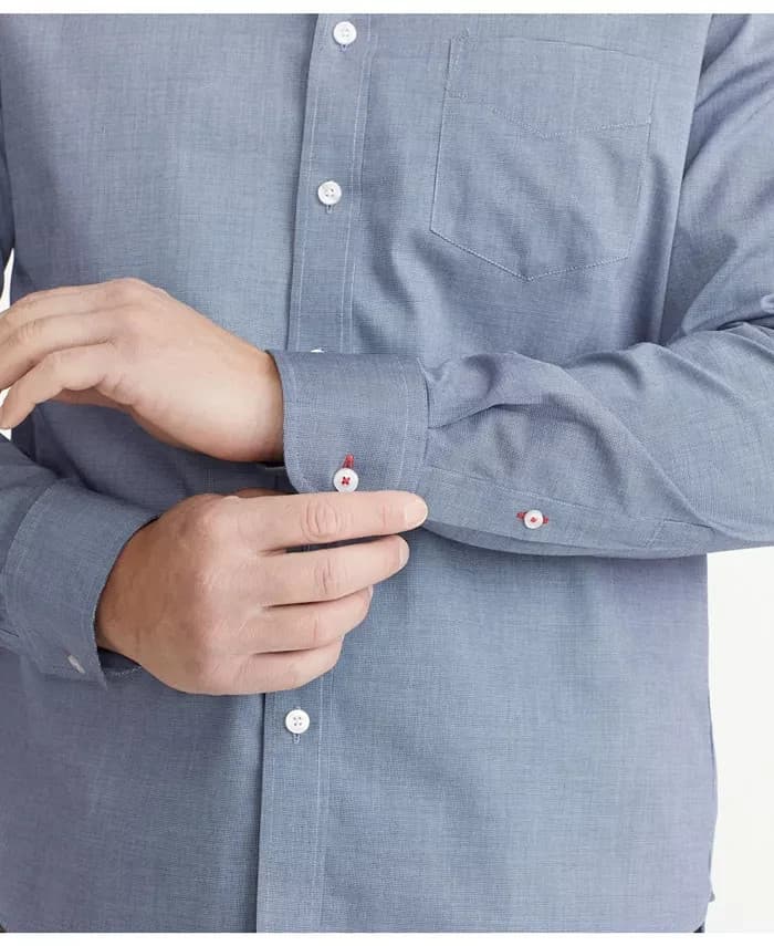 NWoT Untuckit $109 Pio Cesare Wrinkle-Free Shirt Slim-Fit Button-Up Blue Men's L - Thumbnail 7