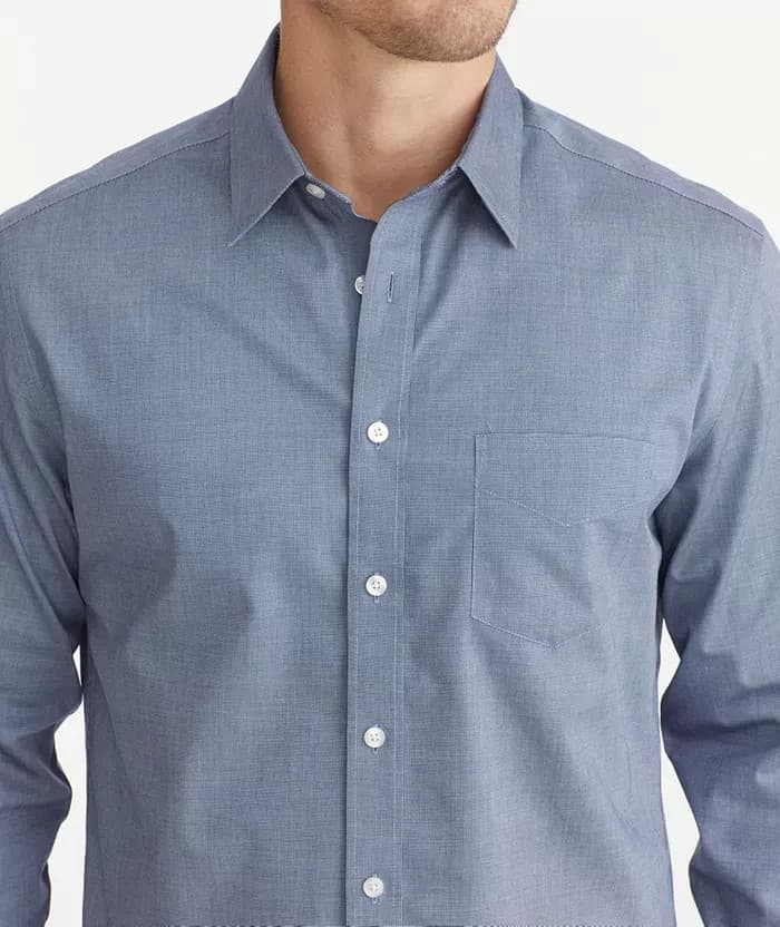 NWoT Untuckit $109 Pio Cesare Wrinkle-Free Shirt Slim-Fit Button-Up Blue Men's L - Thumbnail 3