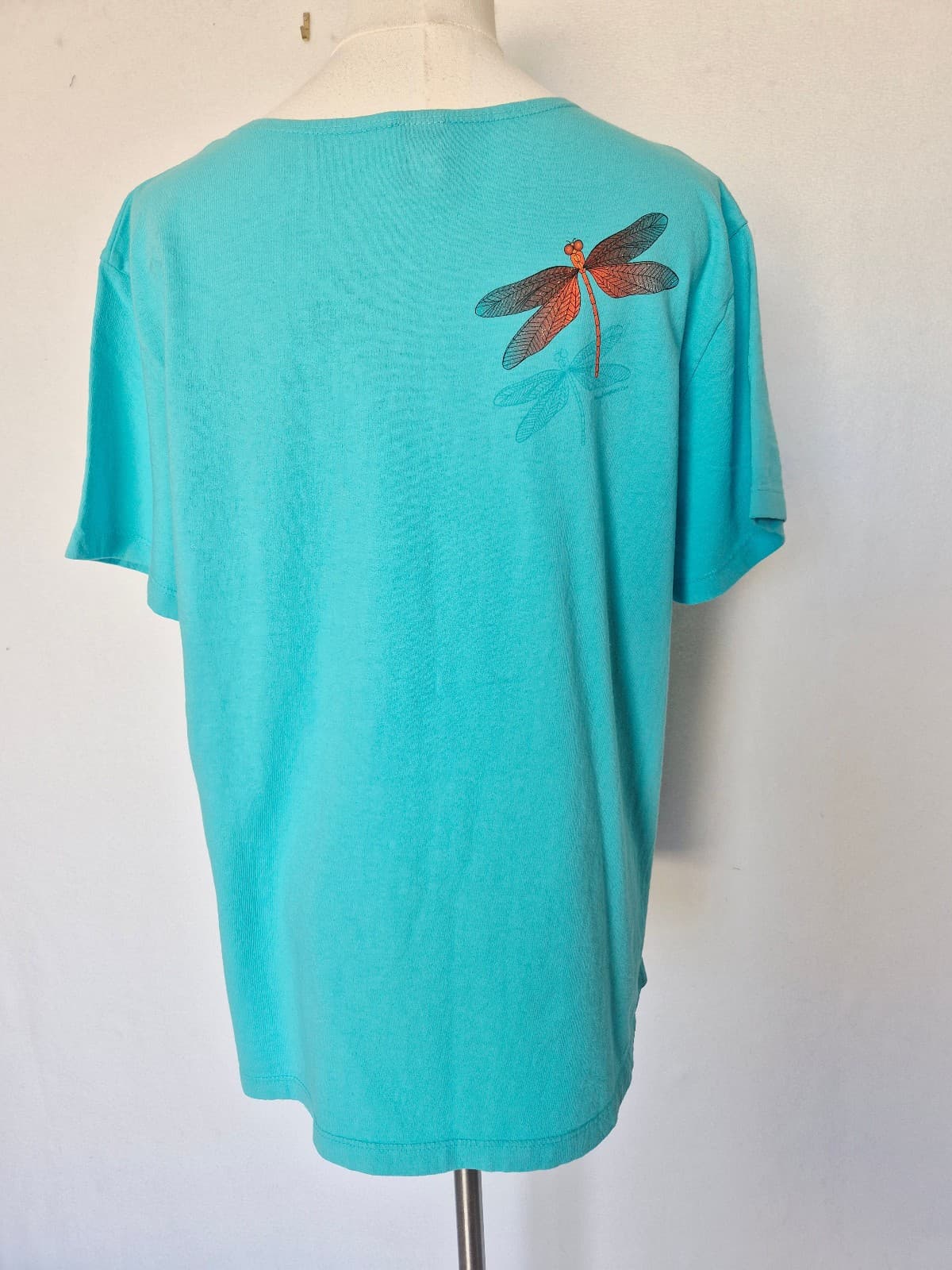 Sabaku Artwear Made in USA Dragons Fly T-Shirt Short Sleeve Blue Cotton Womens M - Thumbnail 5