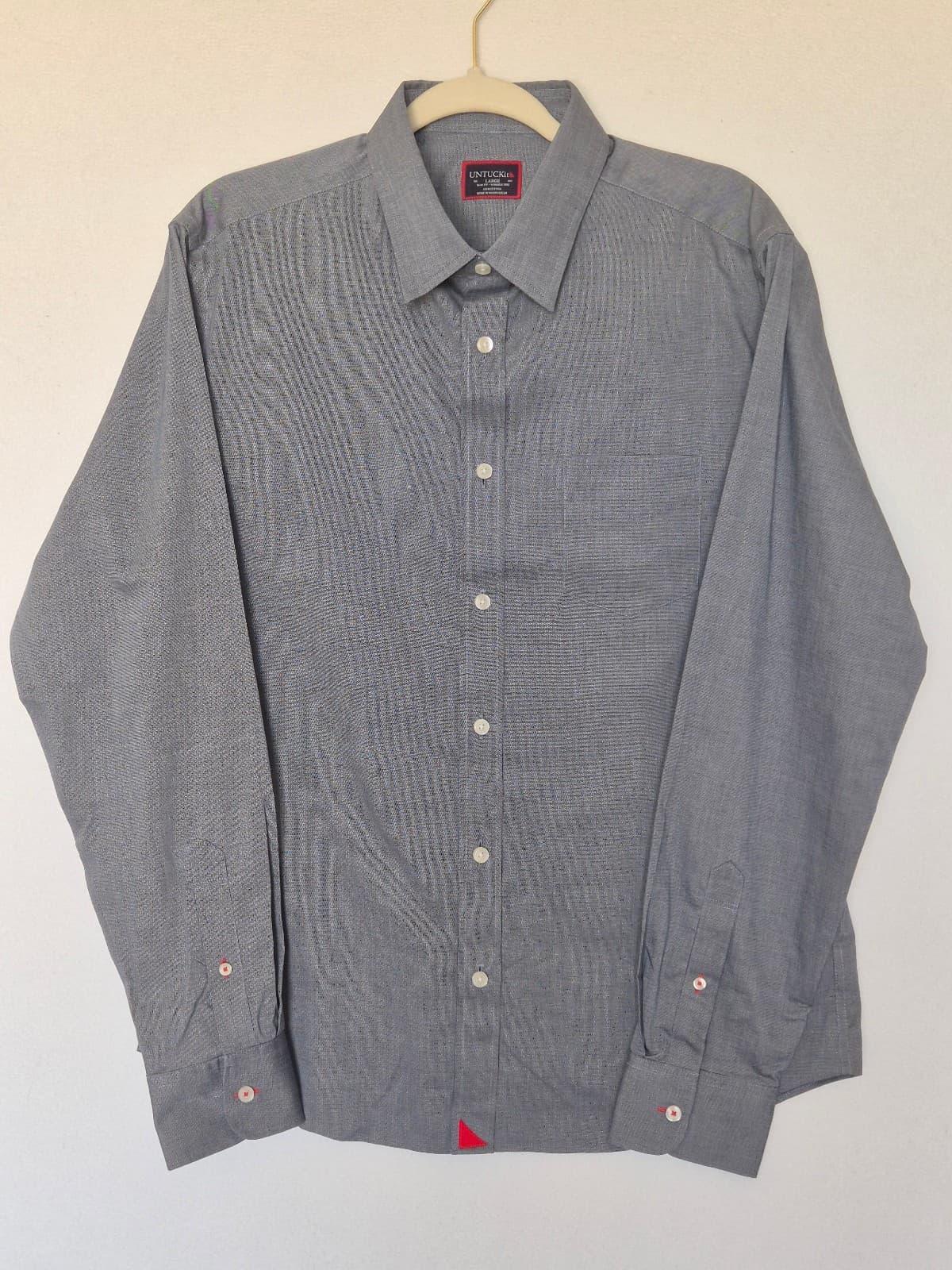 NWoT Untuckit $109 Pio Cesare Wrinkle-Free Shirt Slim-Fit Button-Up Blue Men's L - Thumbnail 2