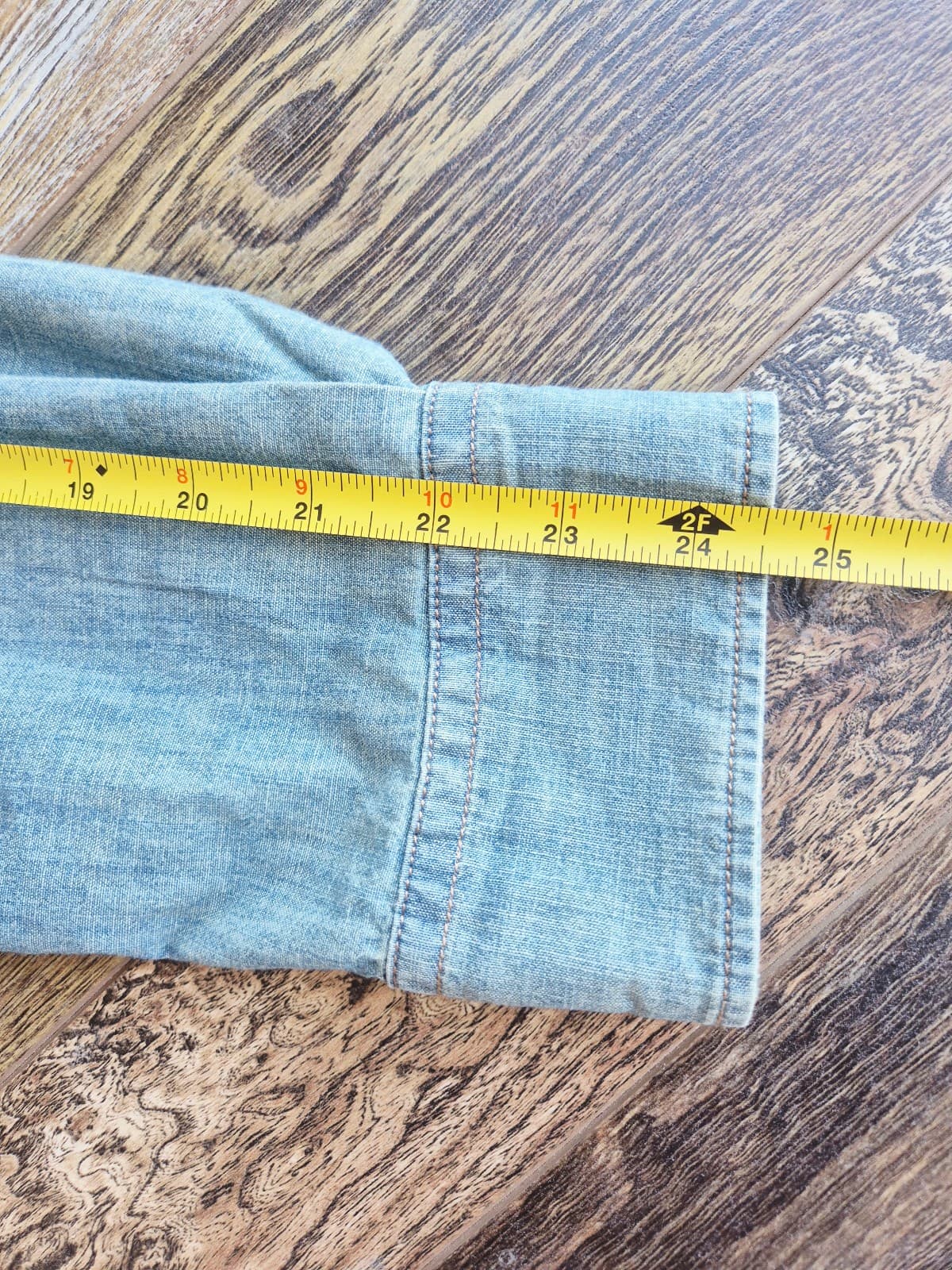 Vintage Lauren Jeans Co LRL Cotton Chambray Shirt Button Long Tap Sleeve Women L - Thumbnail 9
