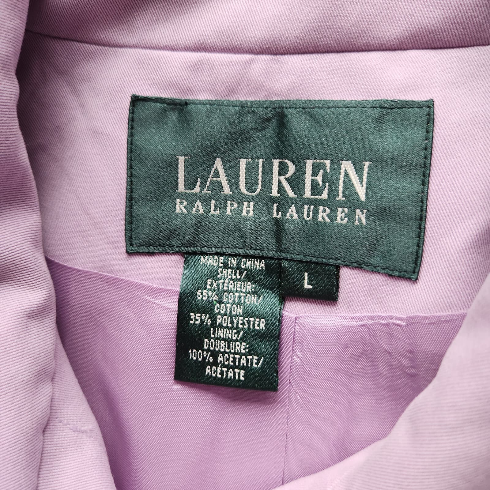 NWT Lauren Ralph Lauren $179 Trench Over Coat Lavender Purple Sz.L *Missing Belt - Thumbnail 9