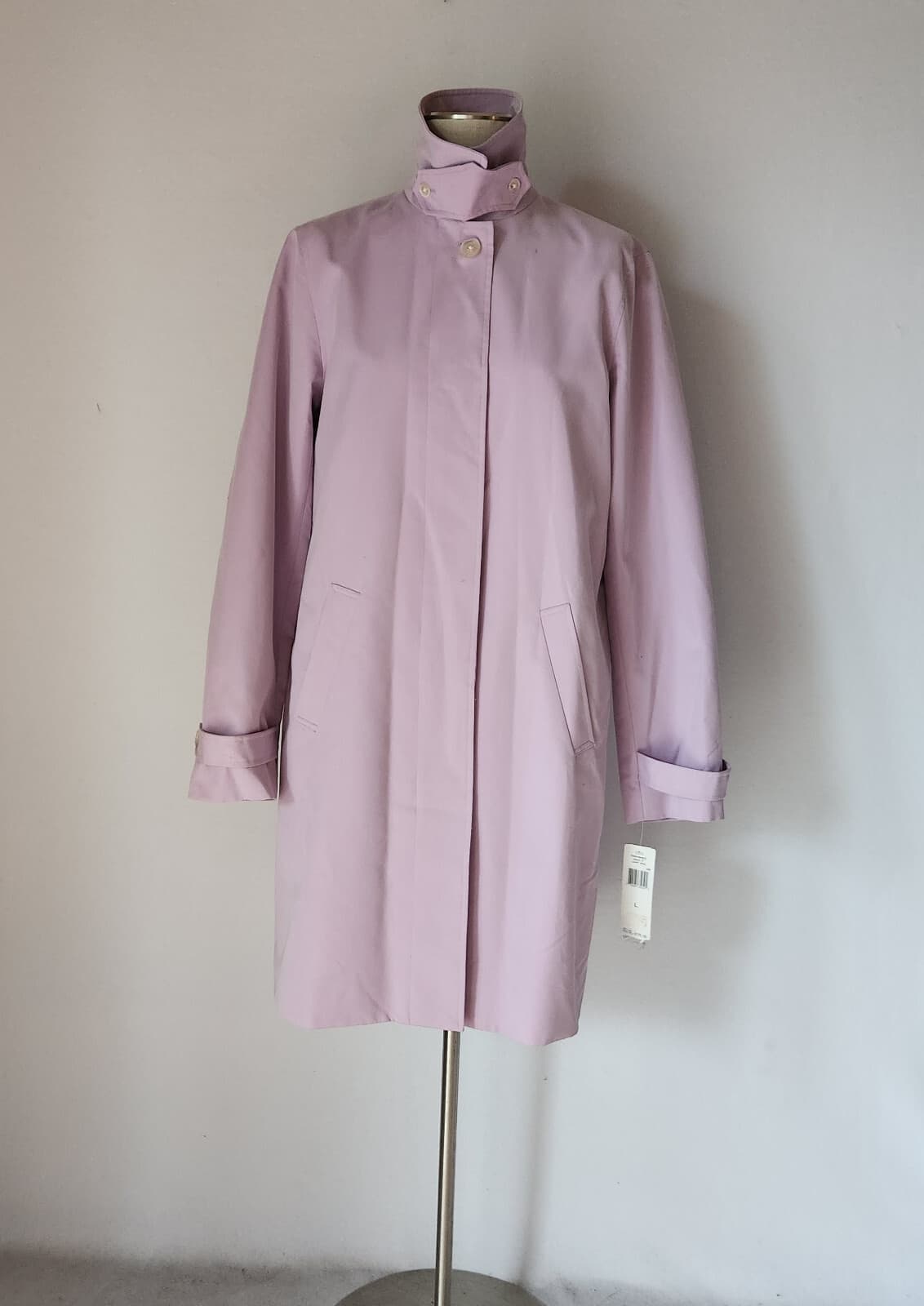 NWT Lauren Ralph Lauren $179 Trench Over Coat Lavender Purple Sz.L *Missing Belt - Thumbnail 2