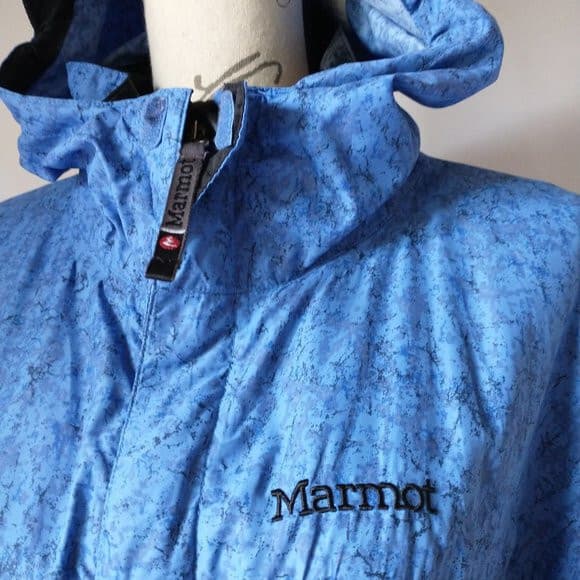 Marmot Windbreaker Lightweight Hoodie Jacket Full-Zip Pocket Nylon Blue Women L - Thumbnail 5