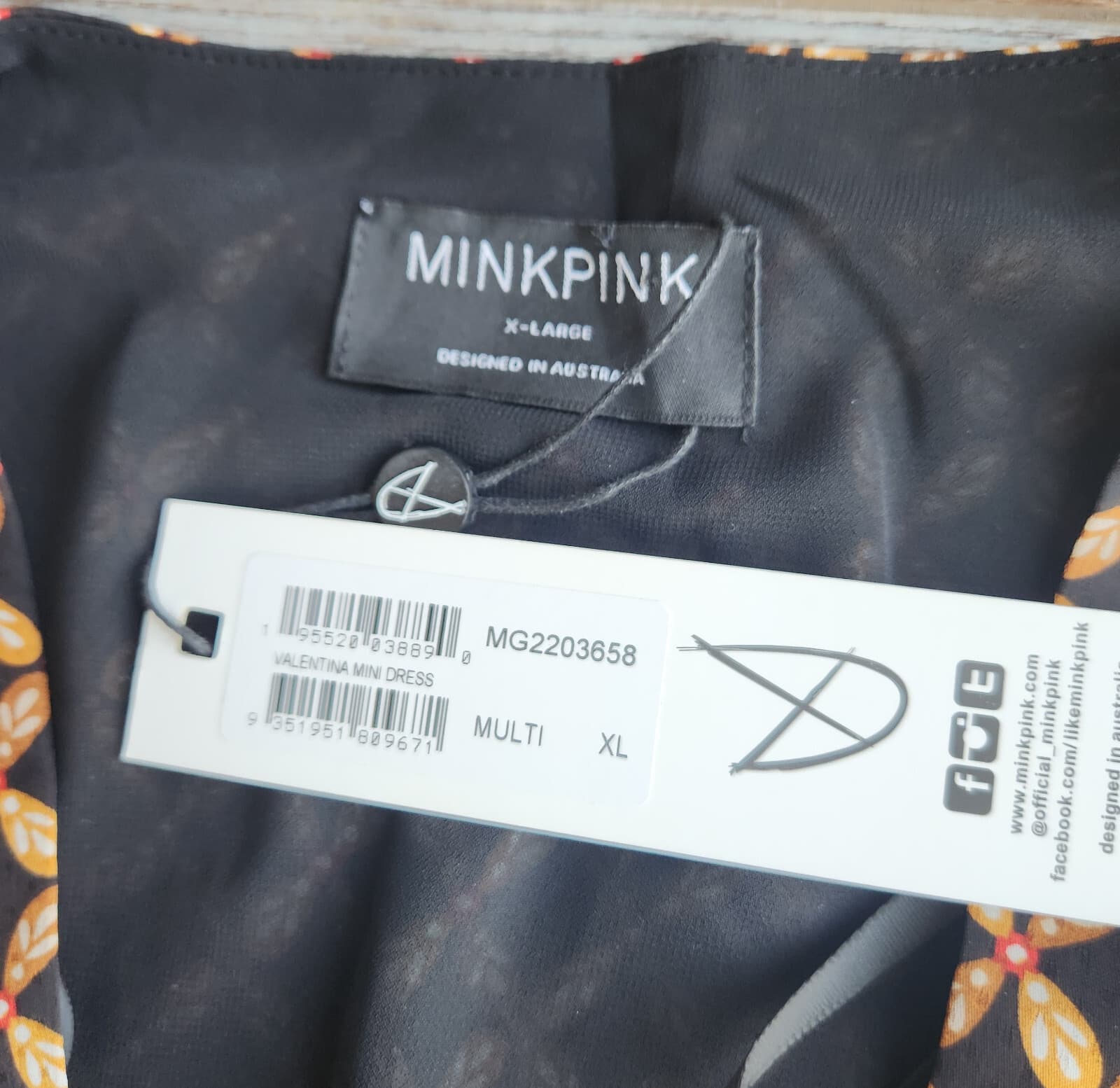 NWT MINKPINK Valentina Mini Dress Ruched Front Long Sleeve Floral Multi Sz.XL - Thumbnail 15