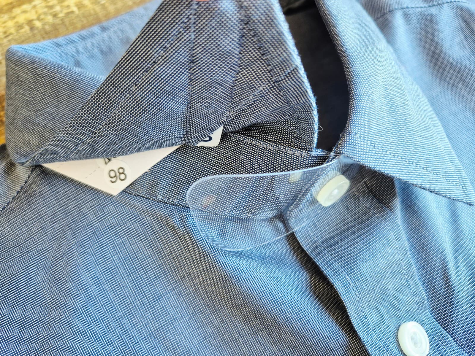 NWoT Untuckit $109 Pio Cesare Wrinkle-Free Shirt Slim-Fit Button-Up Blue Men's L - Thumbnail 10