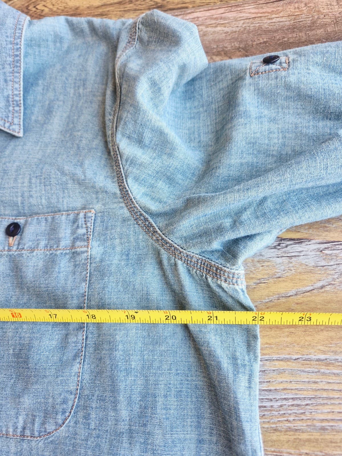 Vintage Lauren Jeans Co LRL Cotton Chambray Shirt Button Long Tap Sleeve Women L - Thumbnail 10