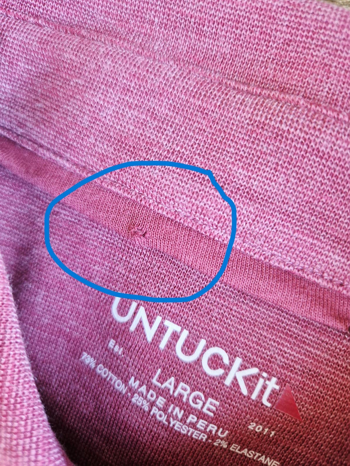 NEW Untuckit Argill Long Sleeve Polo Shirt Heavyweight Cotton Blend Berry Mens L - Thumbnail 12