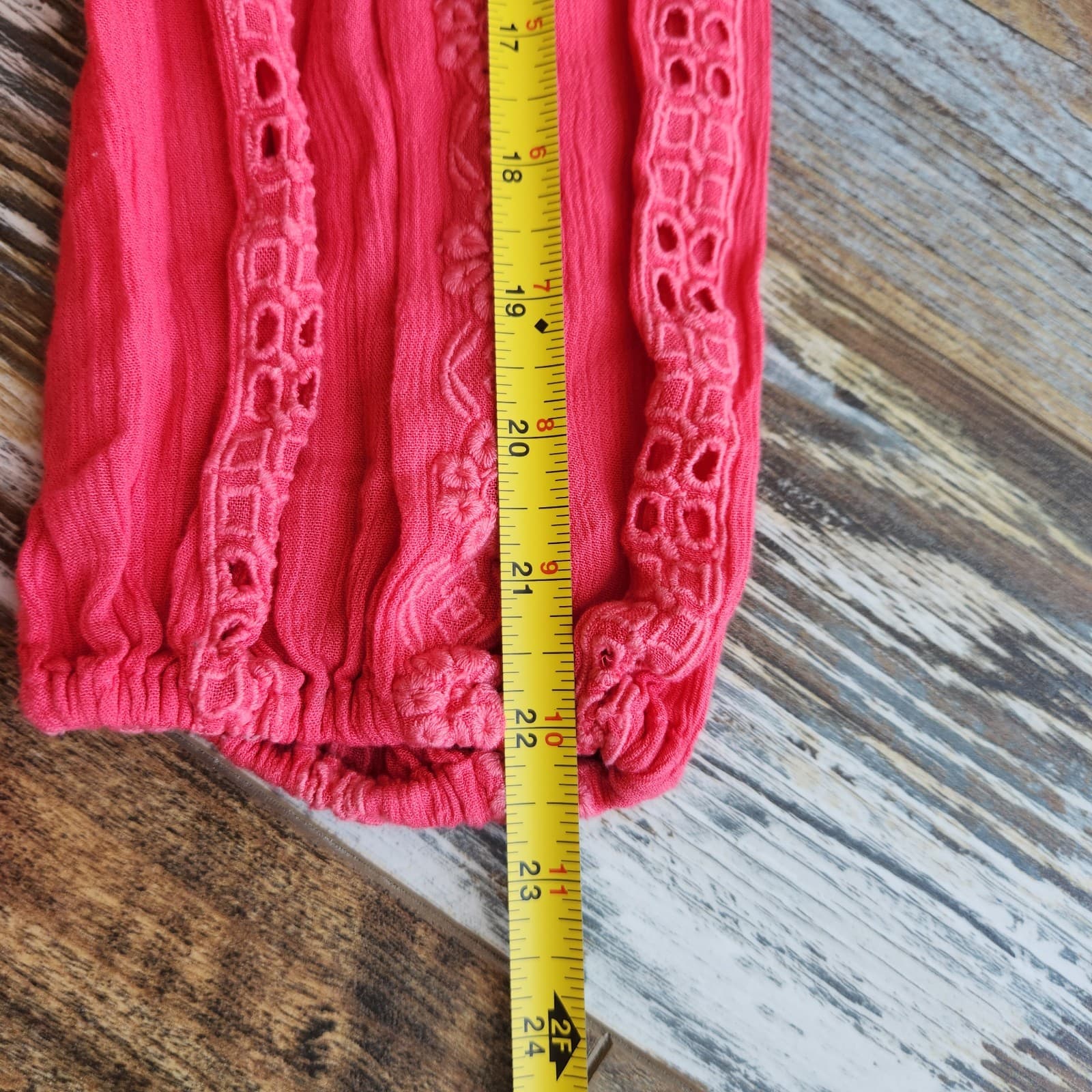 Free People Kiss Kiss Embroidered Eyelet Boho Mini Dress Long Sleeve Pink Sz.XS - Thumbnail 11