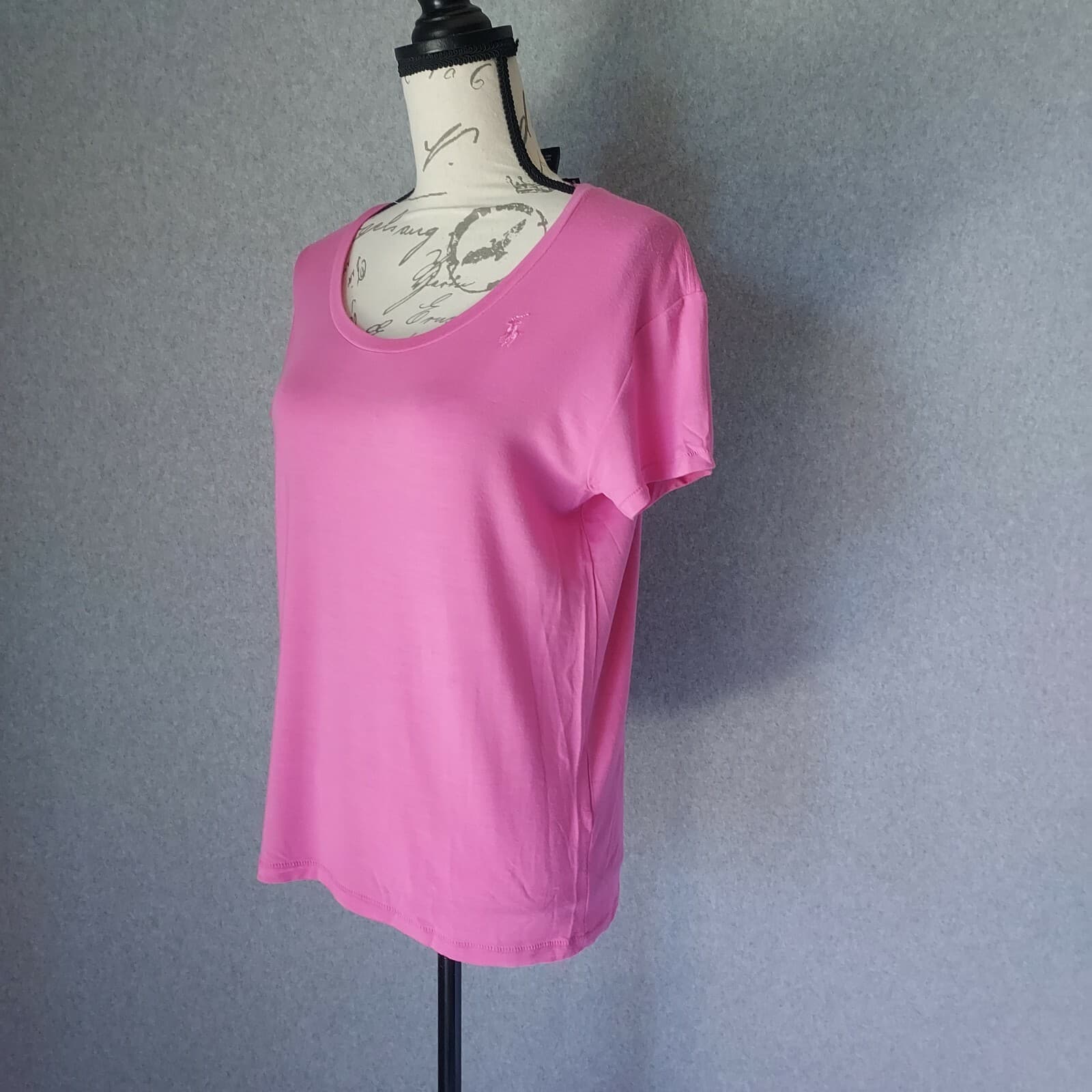 Ralph Lauren Sport T-Shirt Short Sleeve Scoop Neck Pink Lyocell Blend Women Sz.S - Thumbnail 4