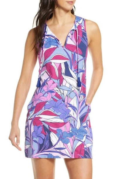 NWT Tommy Bahama Oasis Blossoms Spa Dress Cover-Up Sleeveless Blue Monday Sz.S - Thumbnail 3