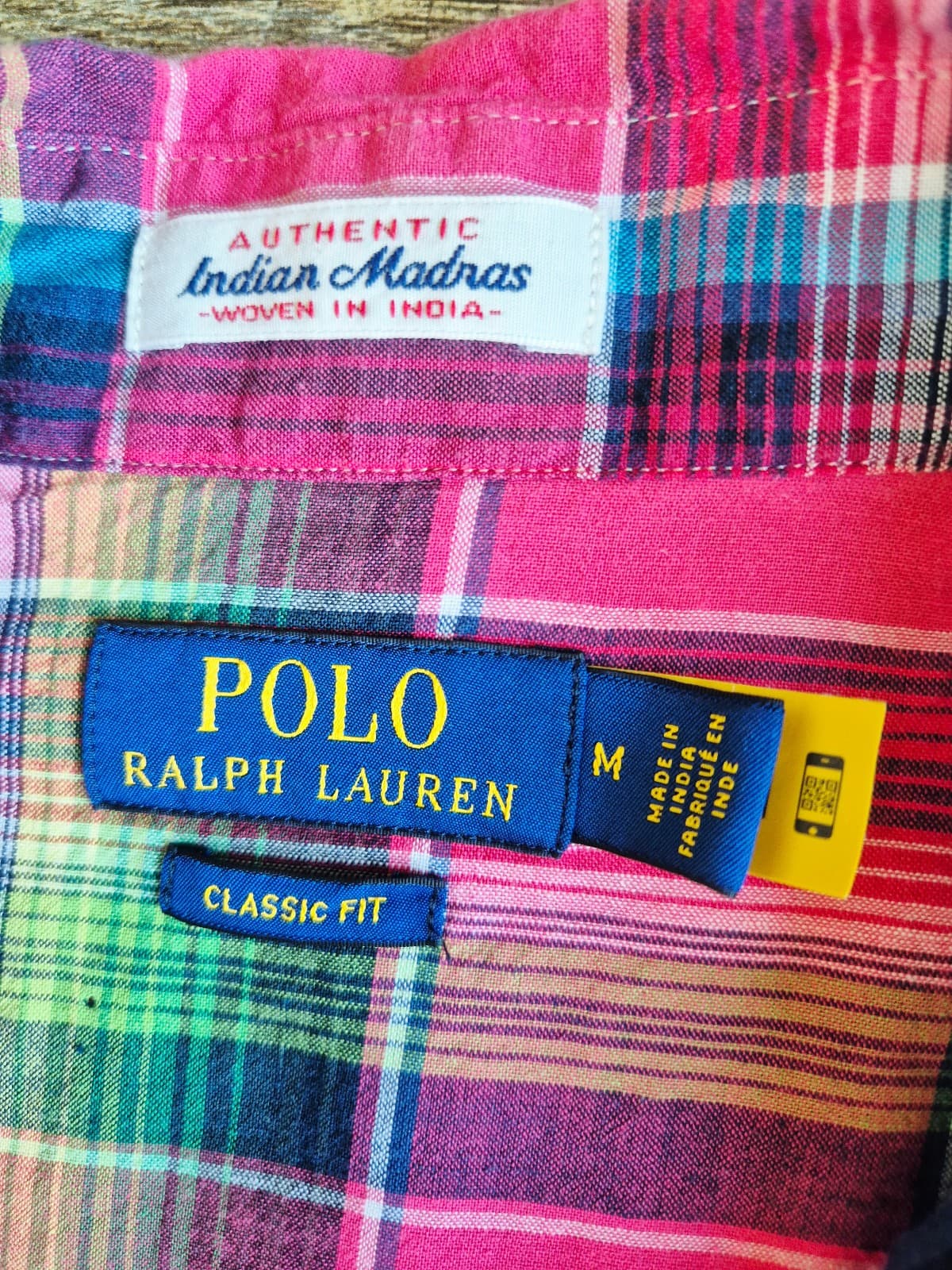 Polo Ralph Lauren Indian Madras Pearl Snap Western Shirt Long Sleeve Pink Mens M - Thumbnail 7