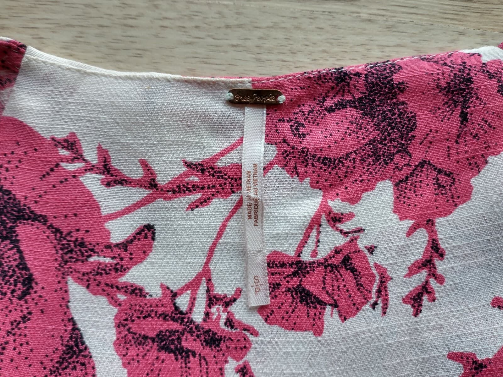 Free People French Quarter Floral Mini Wrap Dress Ruffle Short Sleeve Pink Sz.S - Thumbnail 10