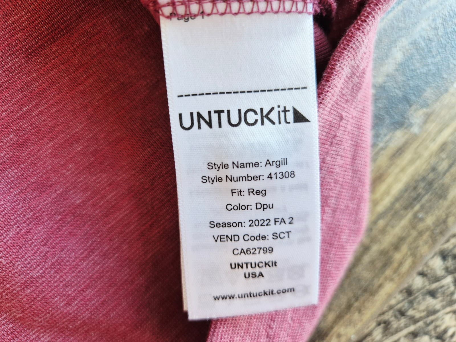 NEW Untuckit Argill Long Sleeve Polo Shirt Heavyweight Cotton Blend Berry Mens L - Thumbnail 10