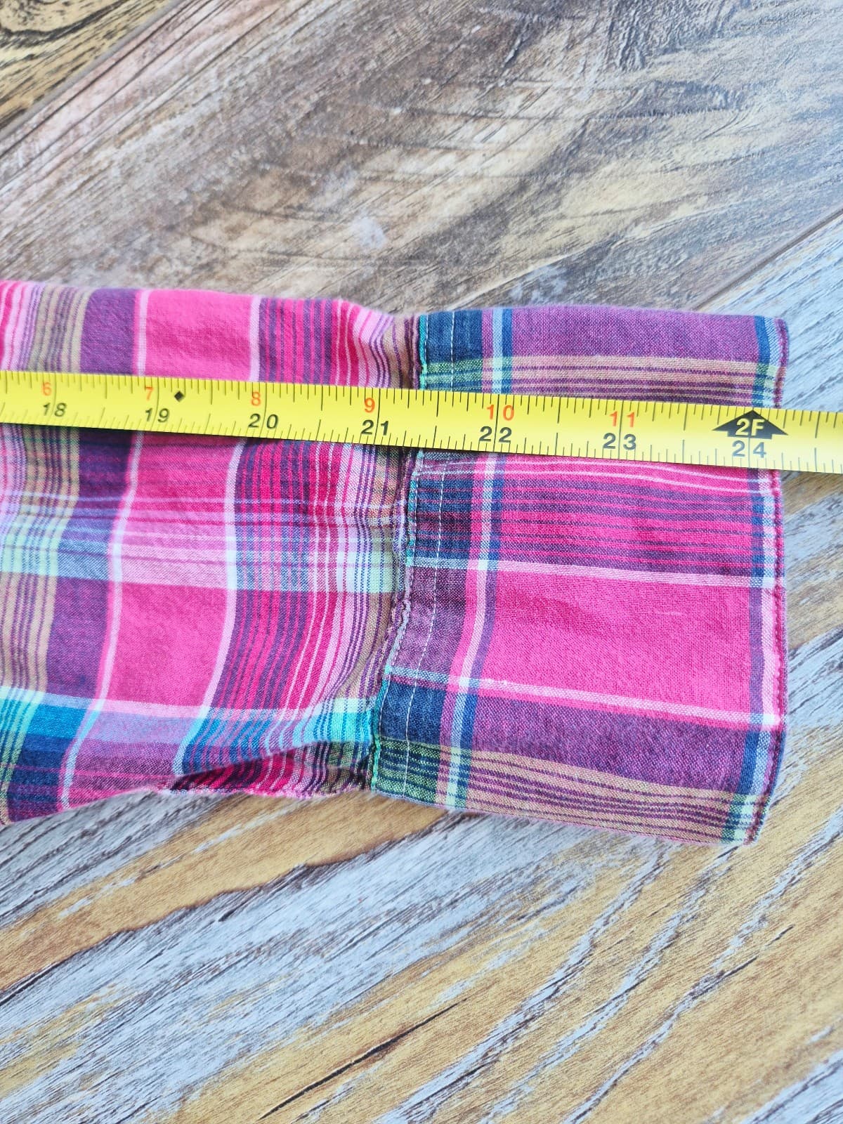 Polo Ralph Lauren Indian Madras Pearl Snap Western Shirt Long Sleeve Pink Mens M - Thumbnail 10