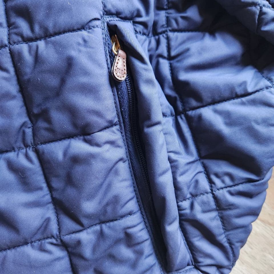 Ralph Lauren Golf Quilted Jacket Corduroy Colloar Button Zip-Pocket Blue Women M - Thumbnail 6