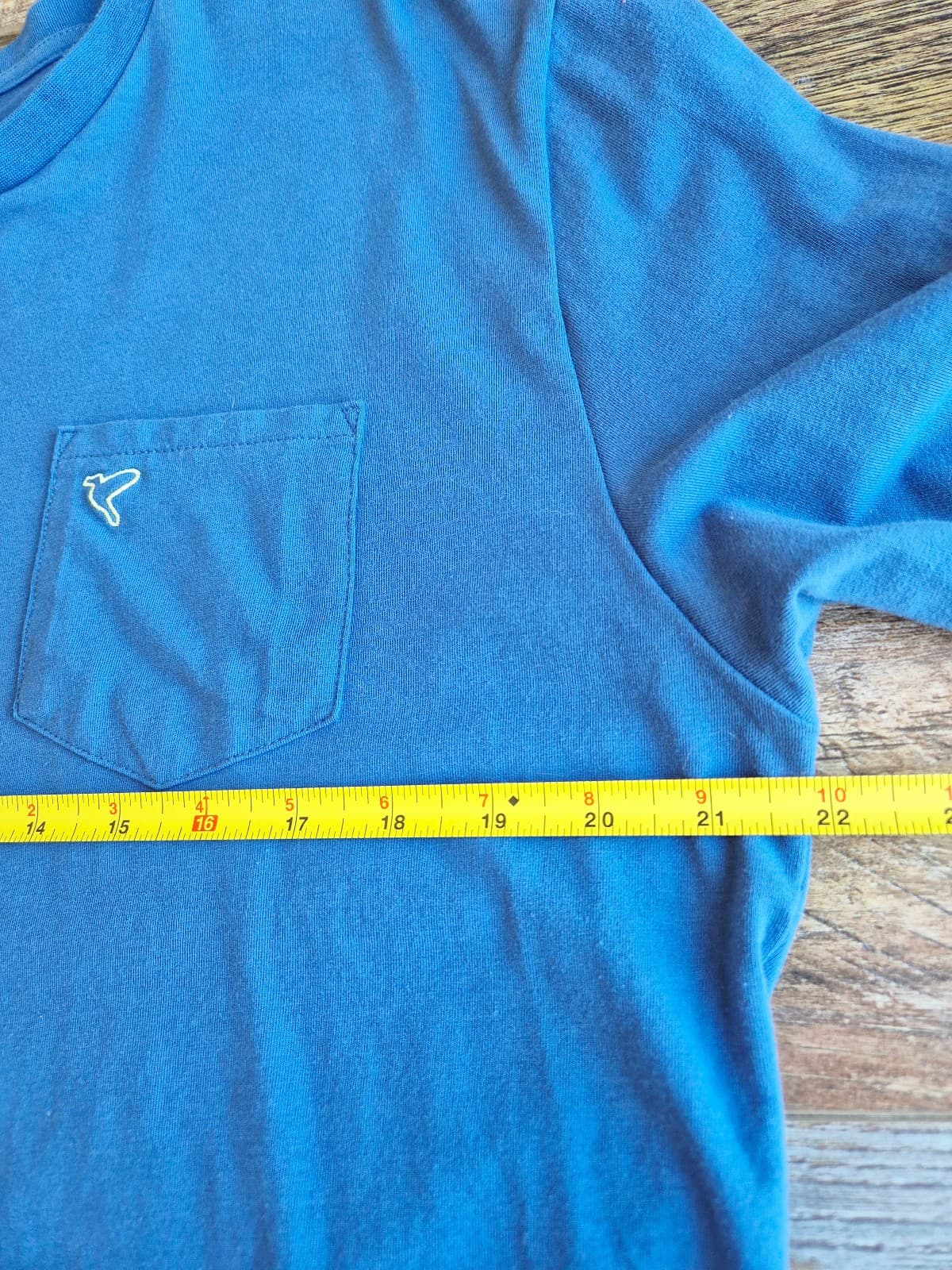 Birddogs Men's XL Logo Pocket Long Sleeve T-Shirt Crew Neck Blue Cotton Blend - Thumbnail 8
