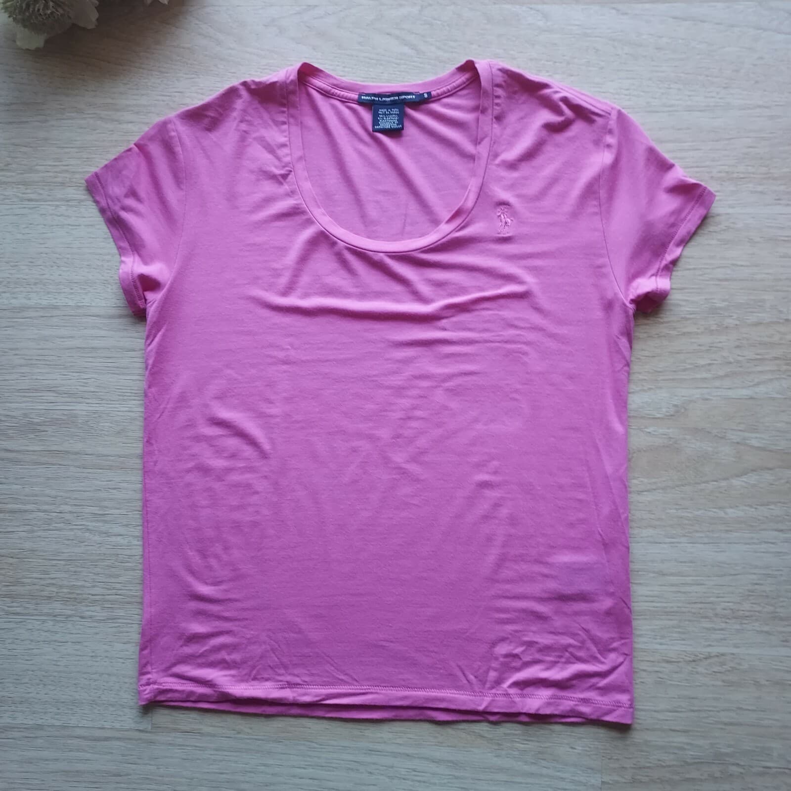 Ralph Lauren Sport T-Shirt Short Sleeve Scoop Neck Pink Lyocell Blend Women Sz.S - Thumbnail 3