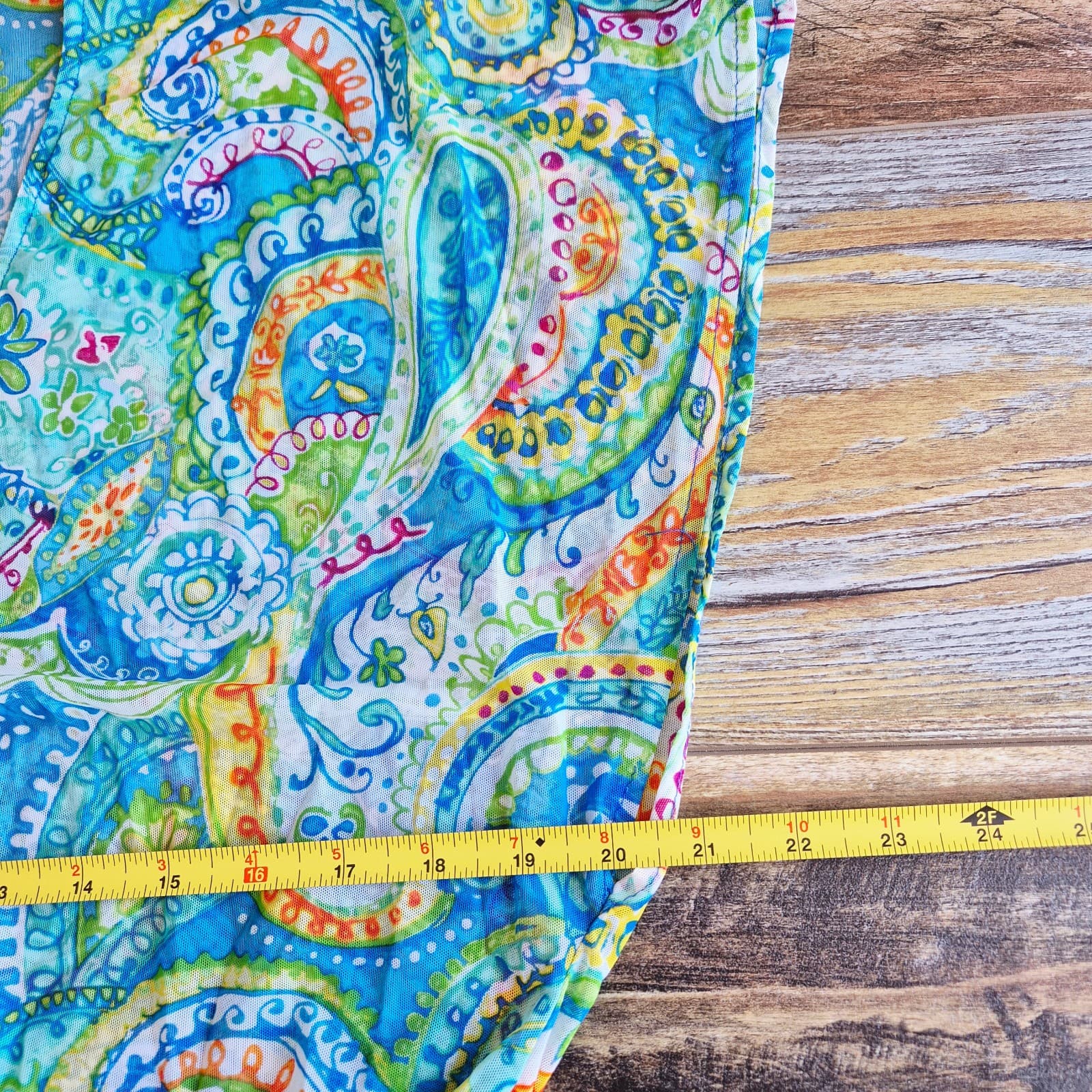 Lauren Ralph Lauren Carnival Mesh Paisley Poolside Tunic Cover-Up Dress Blue XS - Thumbnail 11