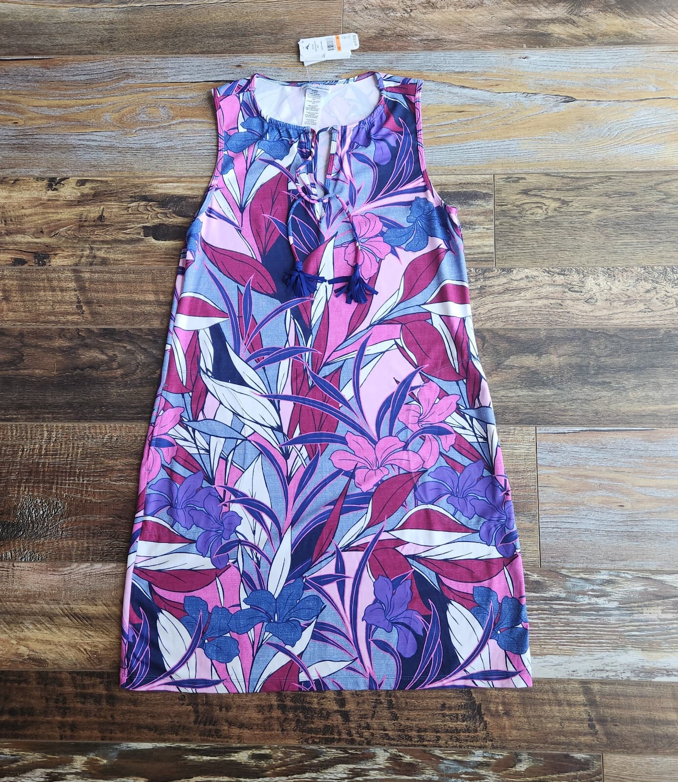 NWT Tommy Bahama Oasis Blossoms Spa Dress Cover-Up Sleeveless Blue Monday Sz.S - Thumbnail 7