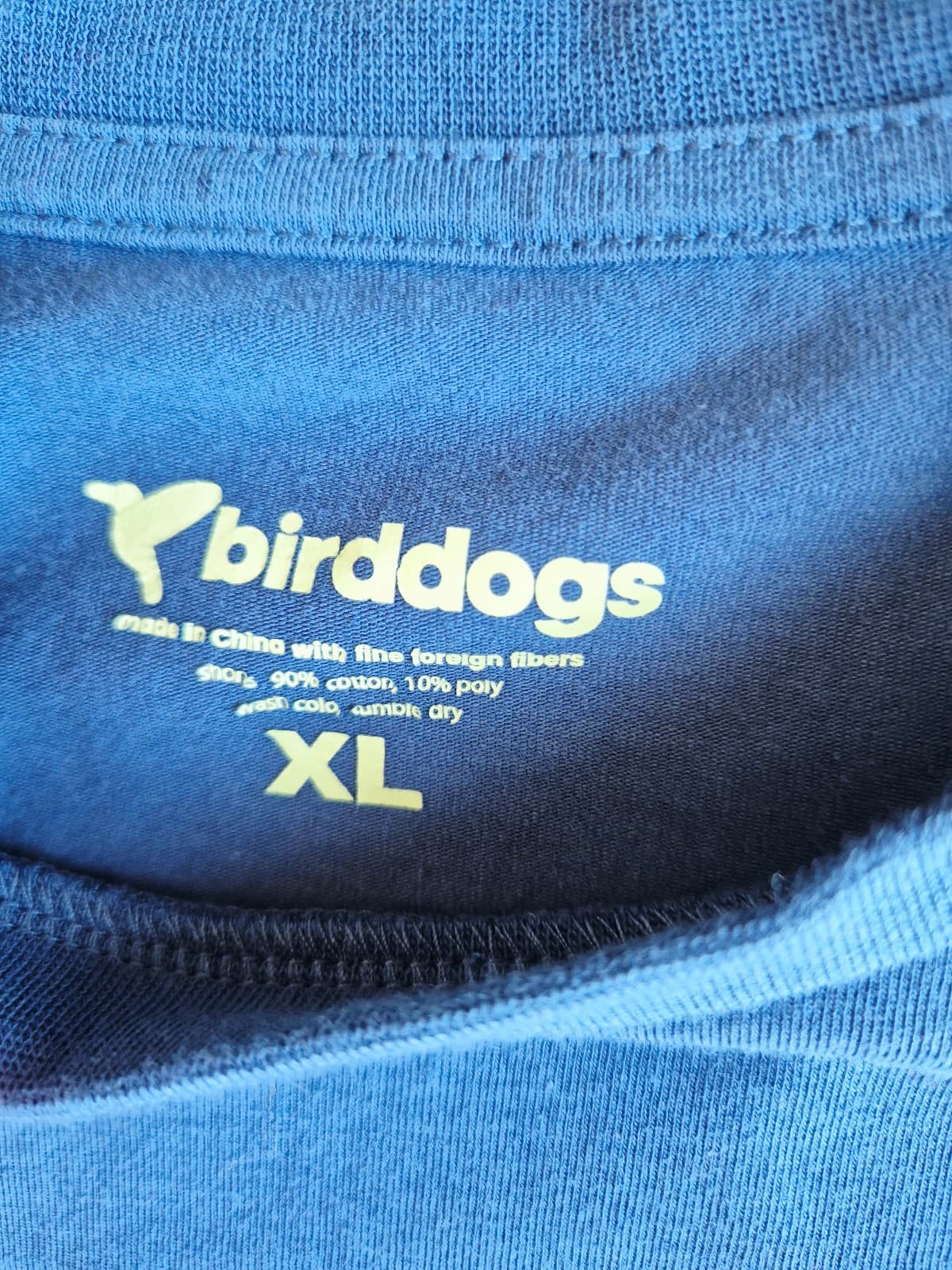 Birddogs Men's XL Logo Pocket Long Sleeve T-Shirt Crew Neck Blue Cotton Blend - Thumbnail 6