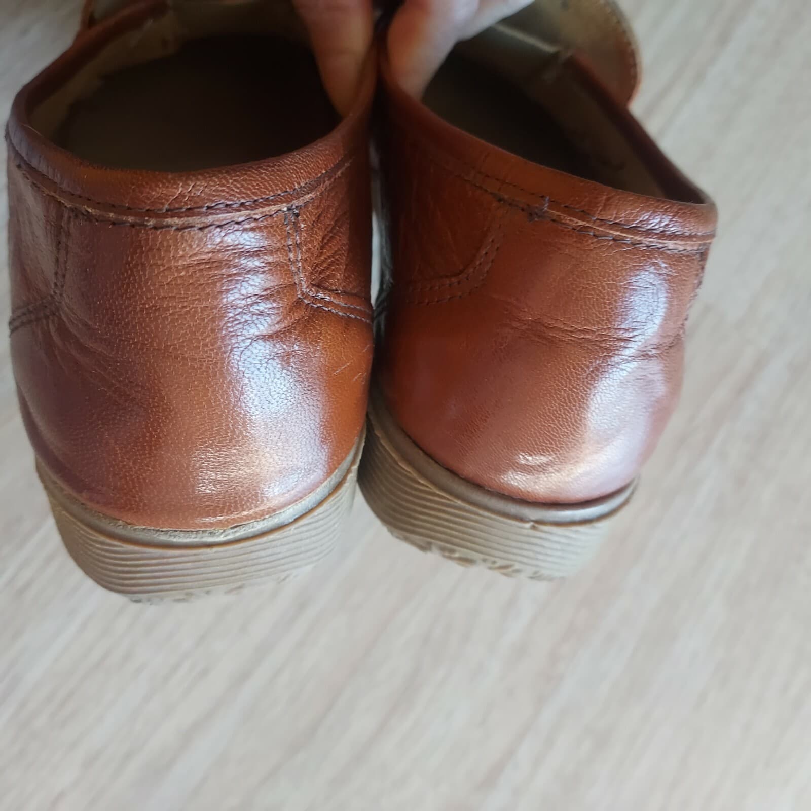 Vintage Famolare Made in Italy Leather Loafer Wave Rubber Sole Brown Women US7.5 - Thumbnail 9