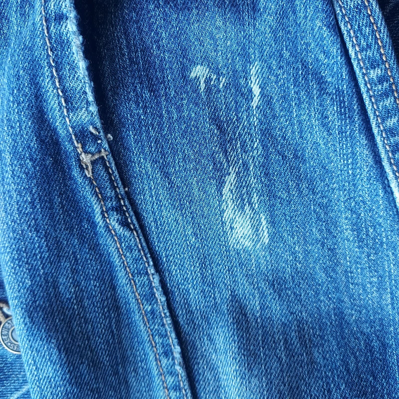 Levi's 70507 Standard Trucker Jean Jacket Button Blue 100% Cotton Men Medium - Thumbnail 6
