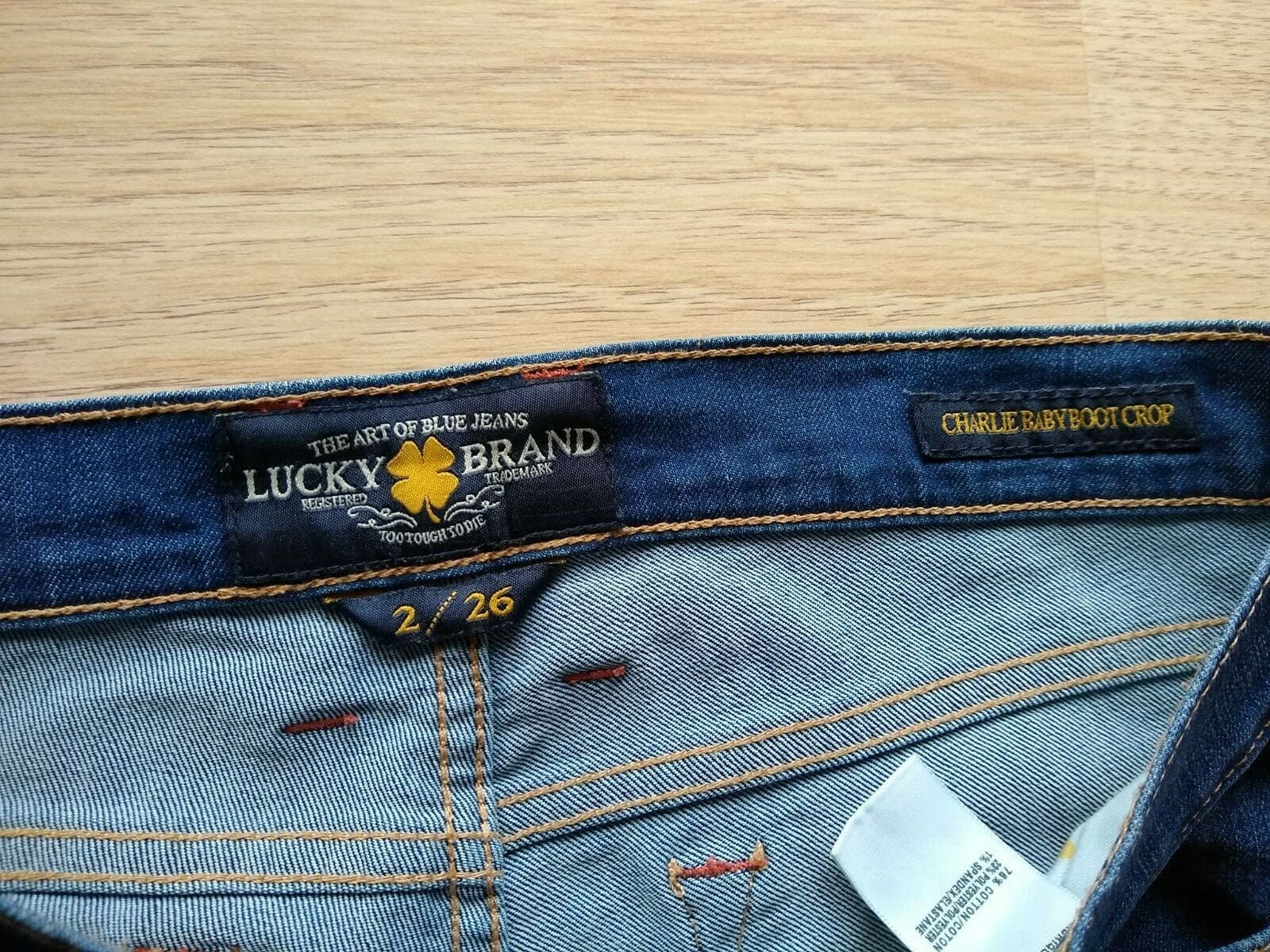 Lucky Brand Charlie Baby Boot Crop Jean Stretch Zip Blue Sz.2/26 - Thumbnail 6