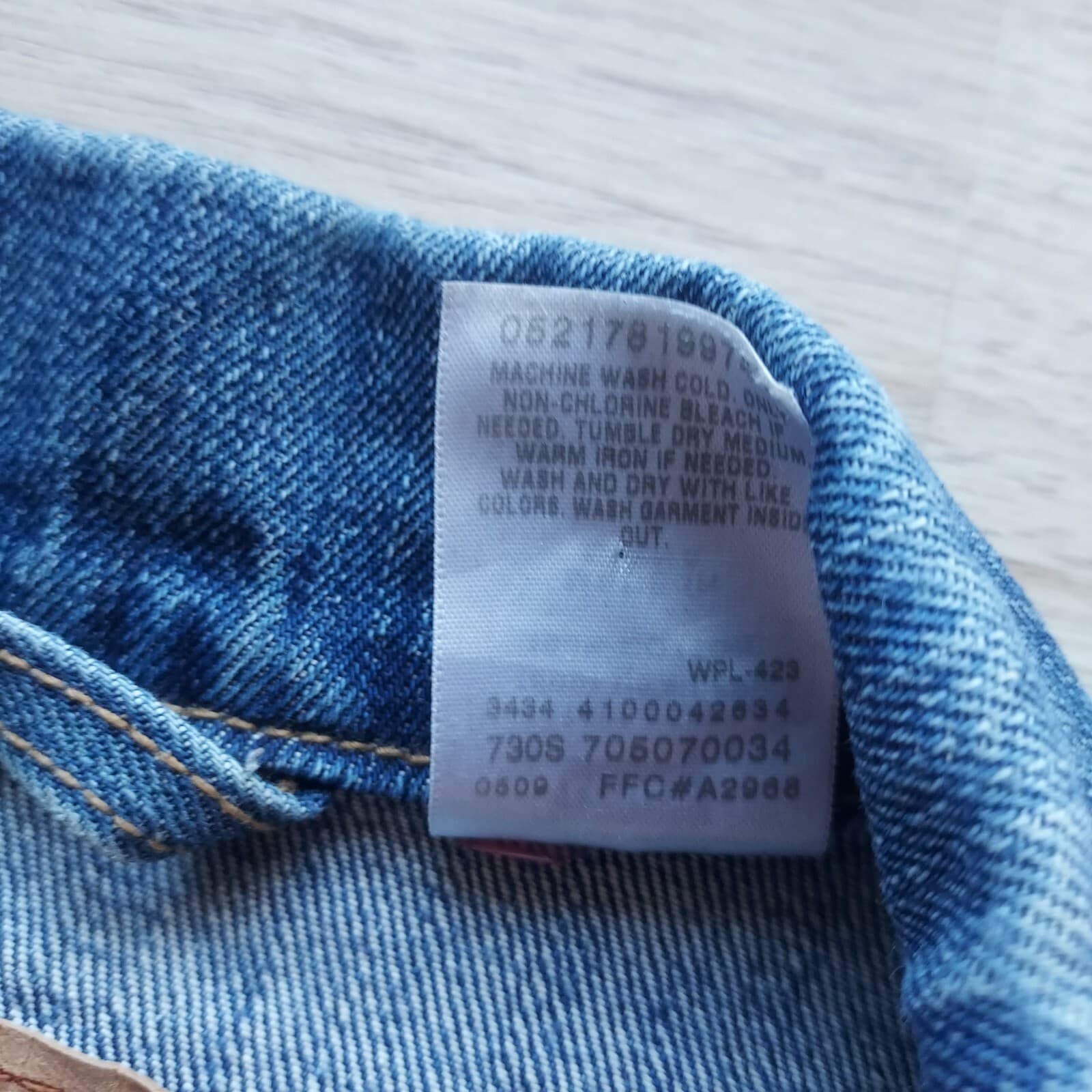 Levi's 70507 Standard Trucker Jean Jacket Button Blue 100% Cotton Men Medium - Thumbnail 5