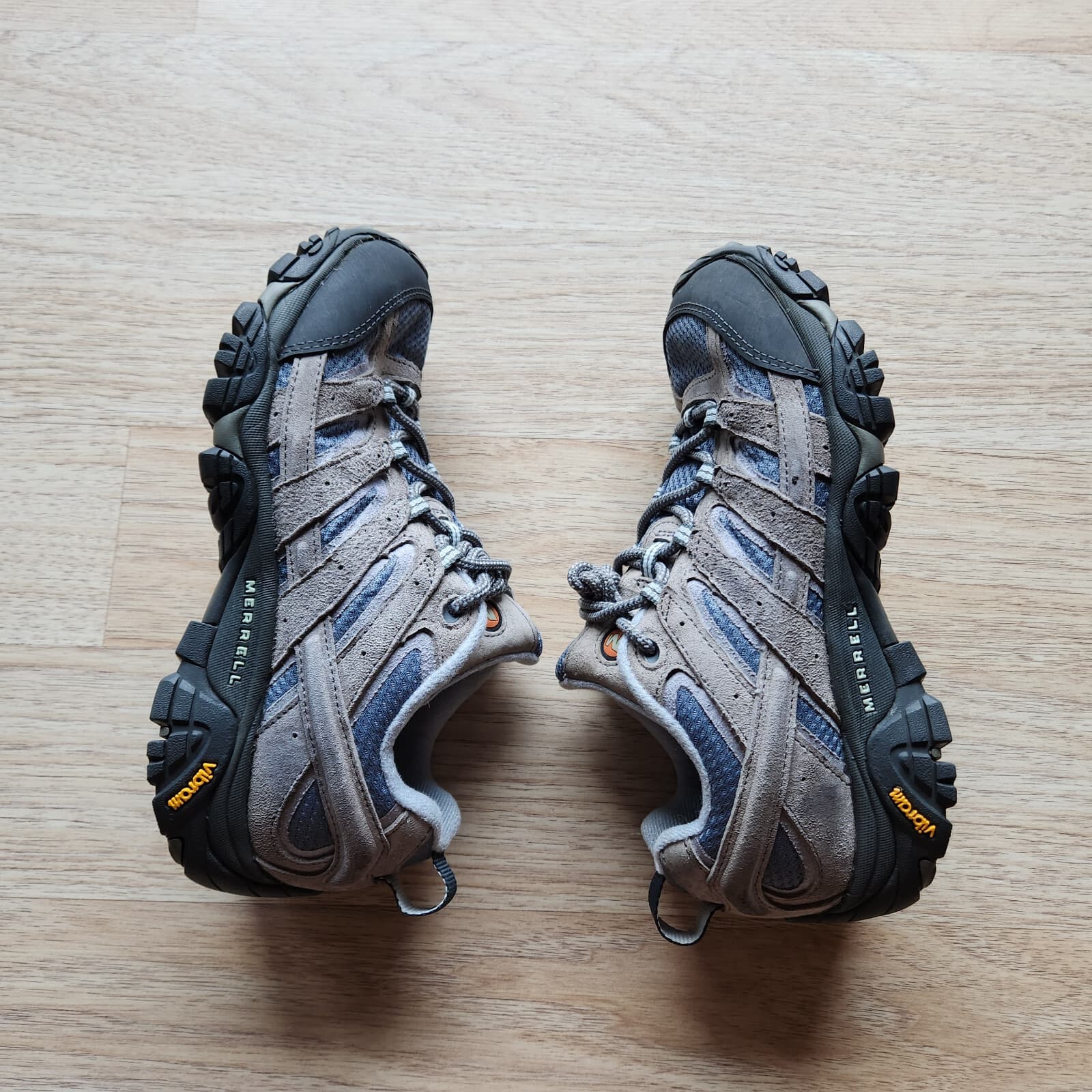 Merrell Women's US7 MOAB 2 Vent Hiking Shoes Leather Mesh Waterproof Grey Blue - Thumbnail 6
