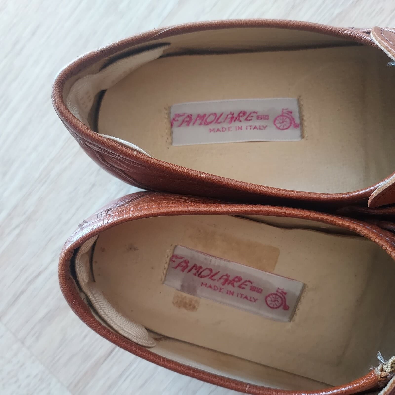 Vintage Famolare Made in Italy Leather Loafer Wave Rubber Sole Brown Women US7.5 - Thumbnail 10