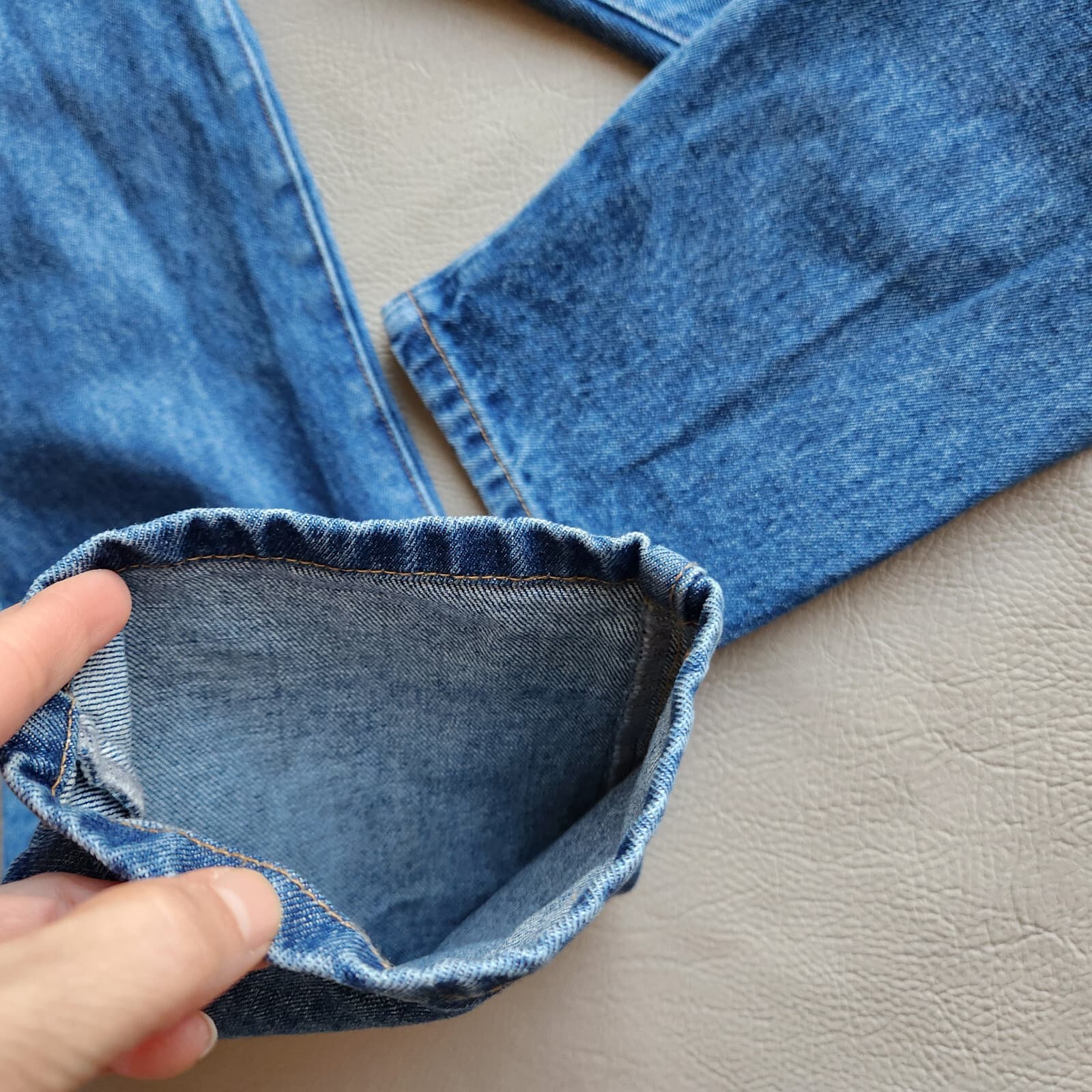 Genesis JEANASIS High Rise Pleated Button-Fly Tapered Jeans Daddy Fit Blue Sz.S - Thumbnail 6