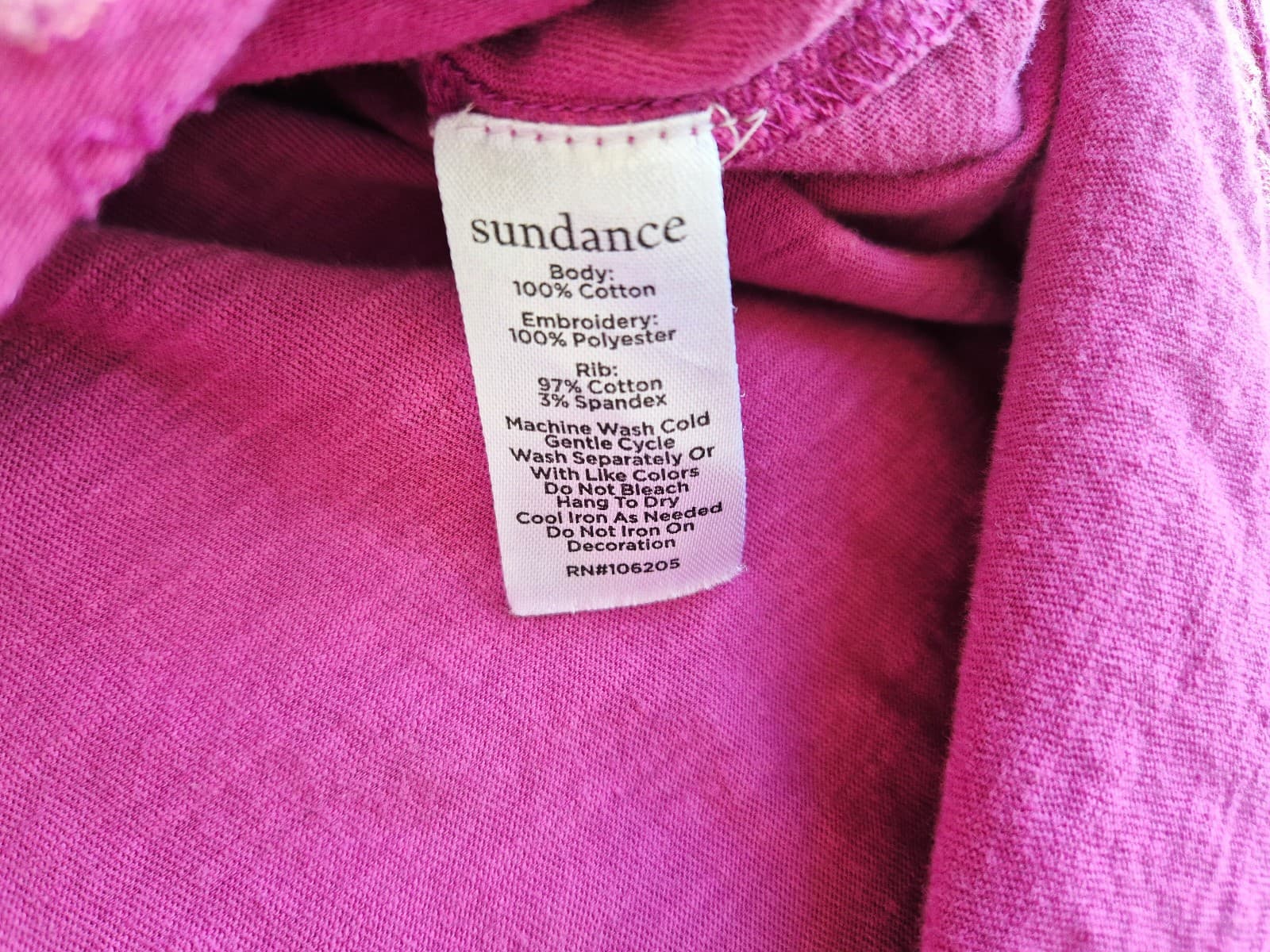 Sundance Caitlyn Floral Embroidered Top 3/4 Button V-Neck Cotton Knit Pink Sz.XS - Thumbnail 9