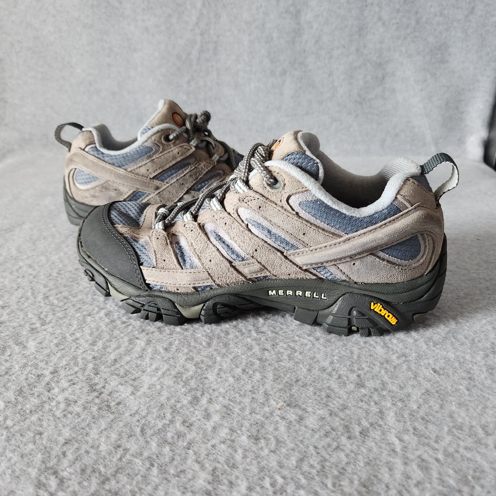 Merrell Women's US7 MOAB 2 Vent Hiking Shoes Leather Mesh Waterproof Grey Blue - Thumbnail 4