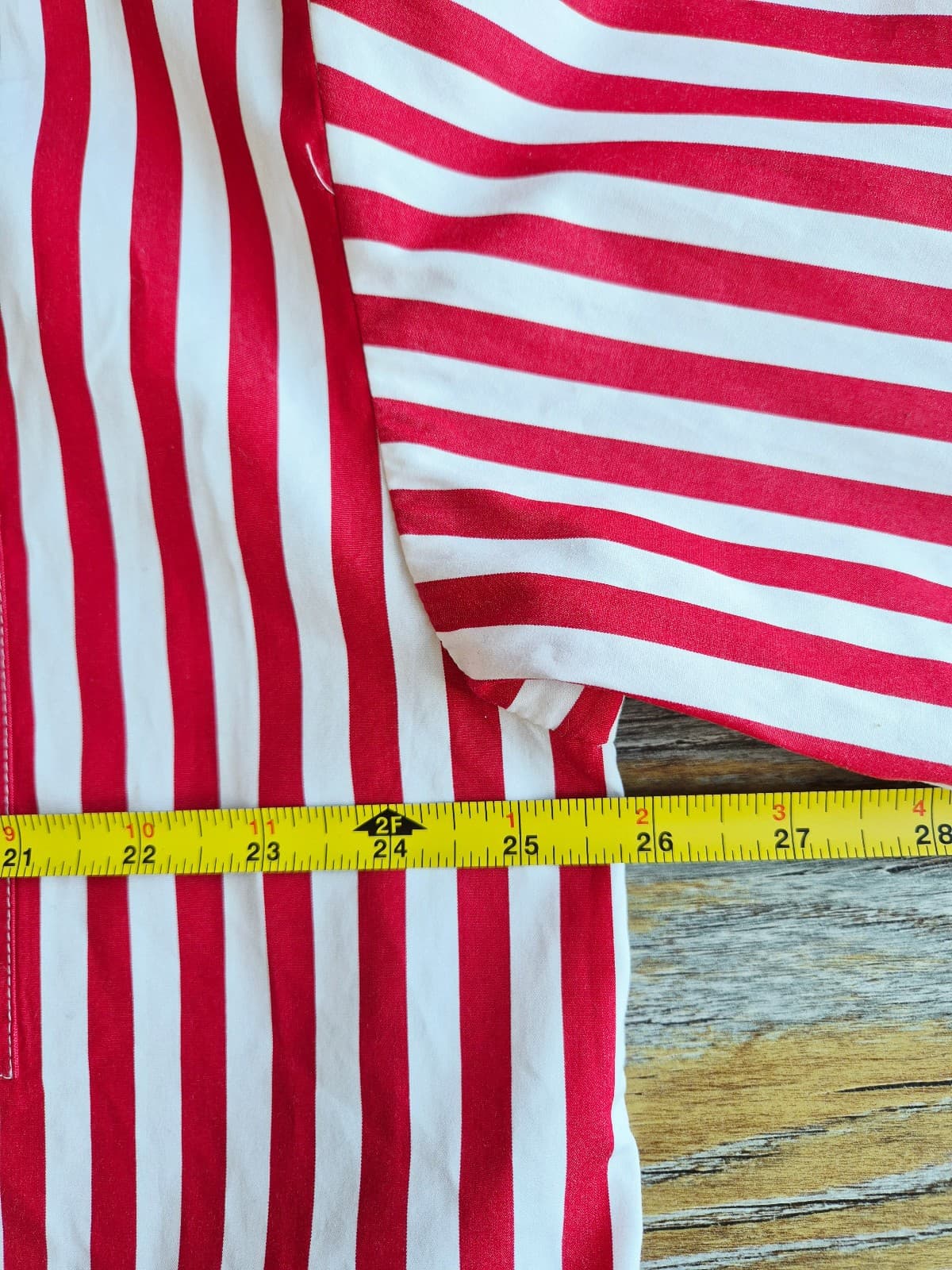 Madewell Straight Hem Boxy Shirt Long Sleeve Cotton Red White Stripe Women's L - Thumbnail 16