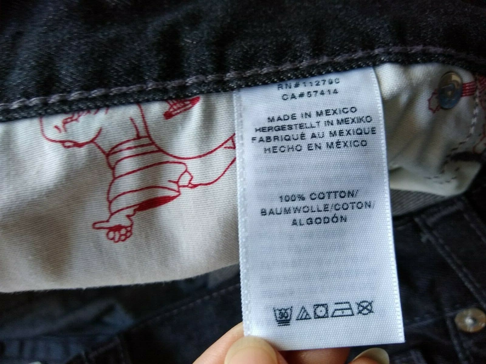 True Religion Men 100%Cotton Black Jeans Straight Leg Sz.38 Mede in Mexico - Thumbnail 8