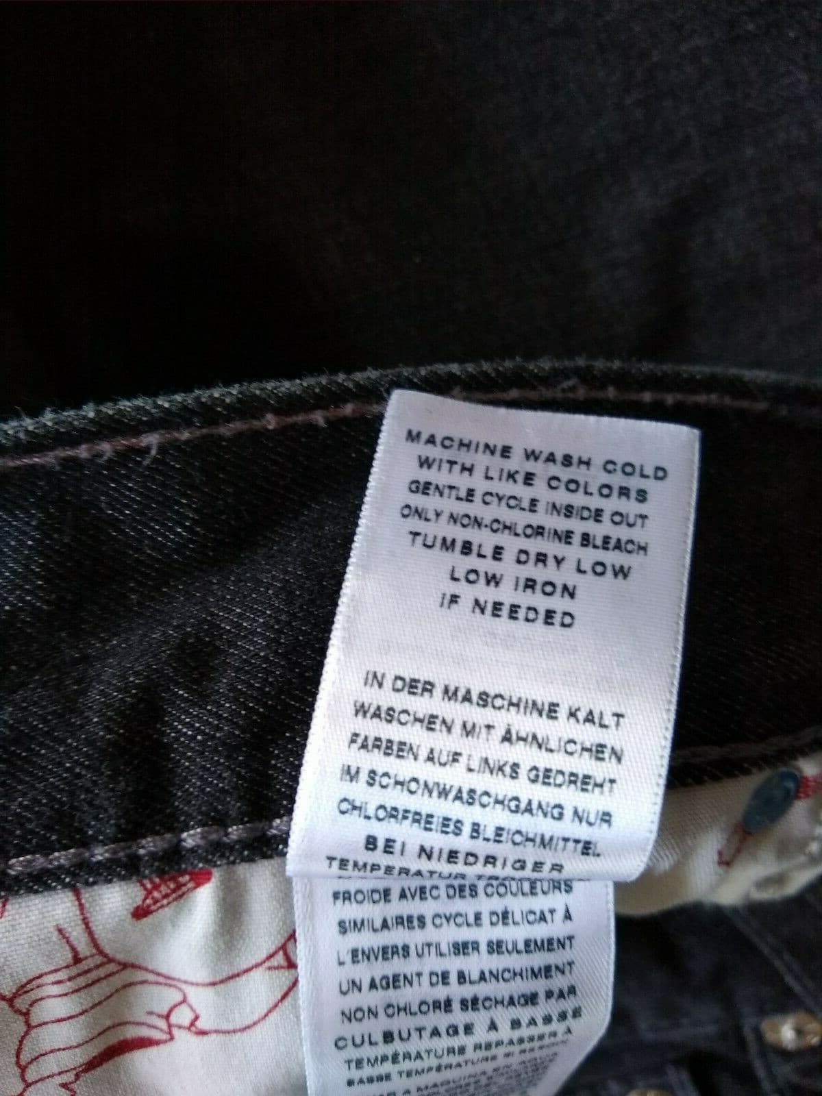 True Religion Men 100%Cotton Black Jeans Straight Leg Sz.38 Mede in Mexico - Thumbnail 9