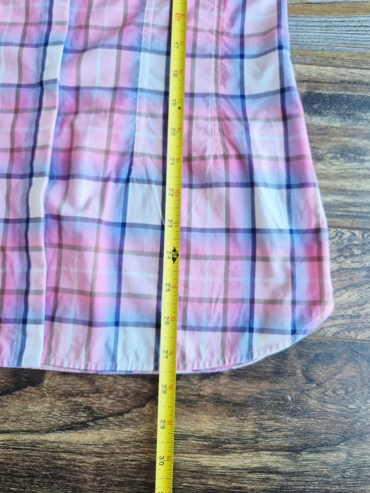 NEW MSGM Milano Made in Italy Camicia Shirt Slim-Fit Band Collar Pink Plaid EU40 - Thumbnail 13