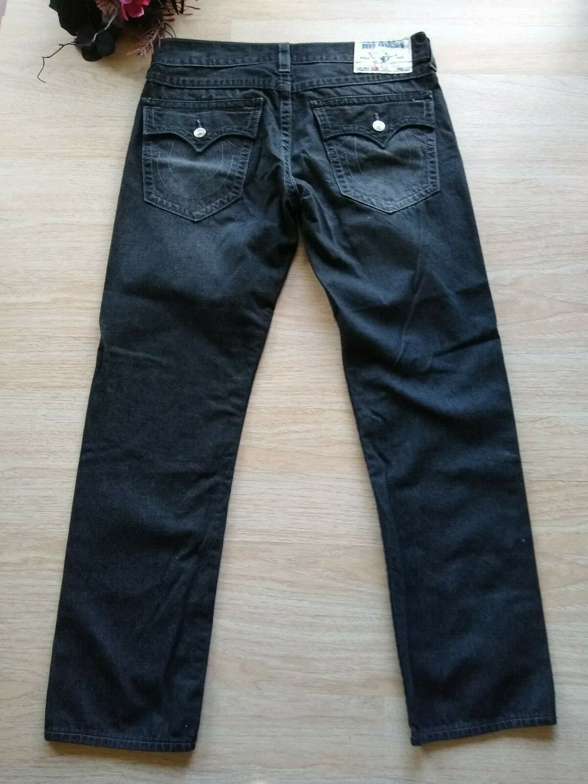 True Religion Men 100%Cotton Black Jeans Straight Leg Sz.38 Mede in Mexico - Thumbnail 5
