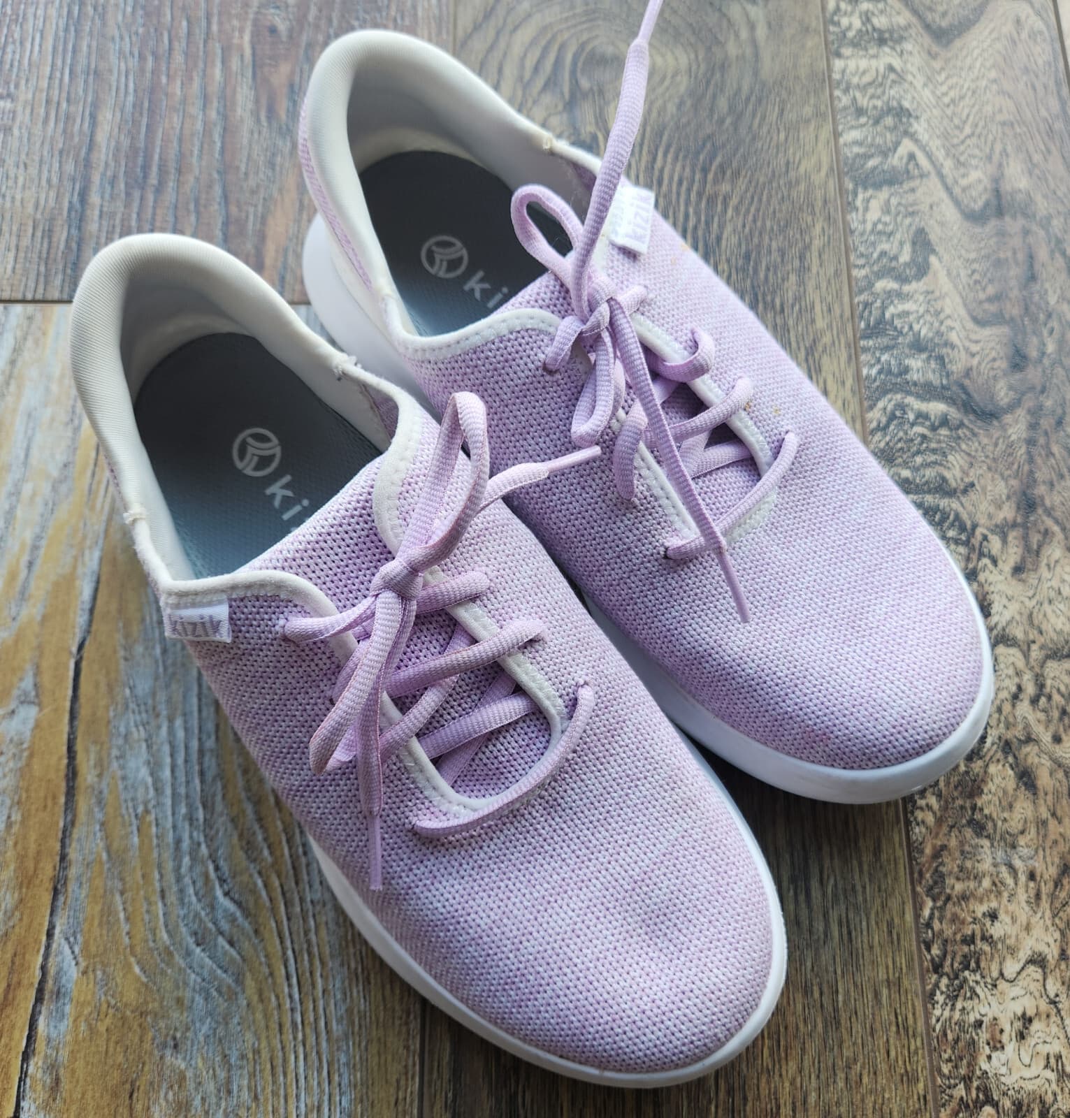 Kizik Madrid Eco Stretch-Knit Hands Free Sneaker Lace-Up Purple Men 5.5 Women 7 - Thumbnail 2