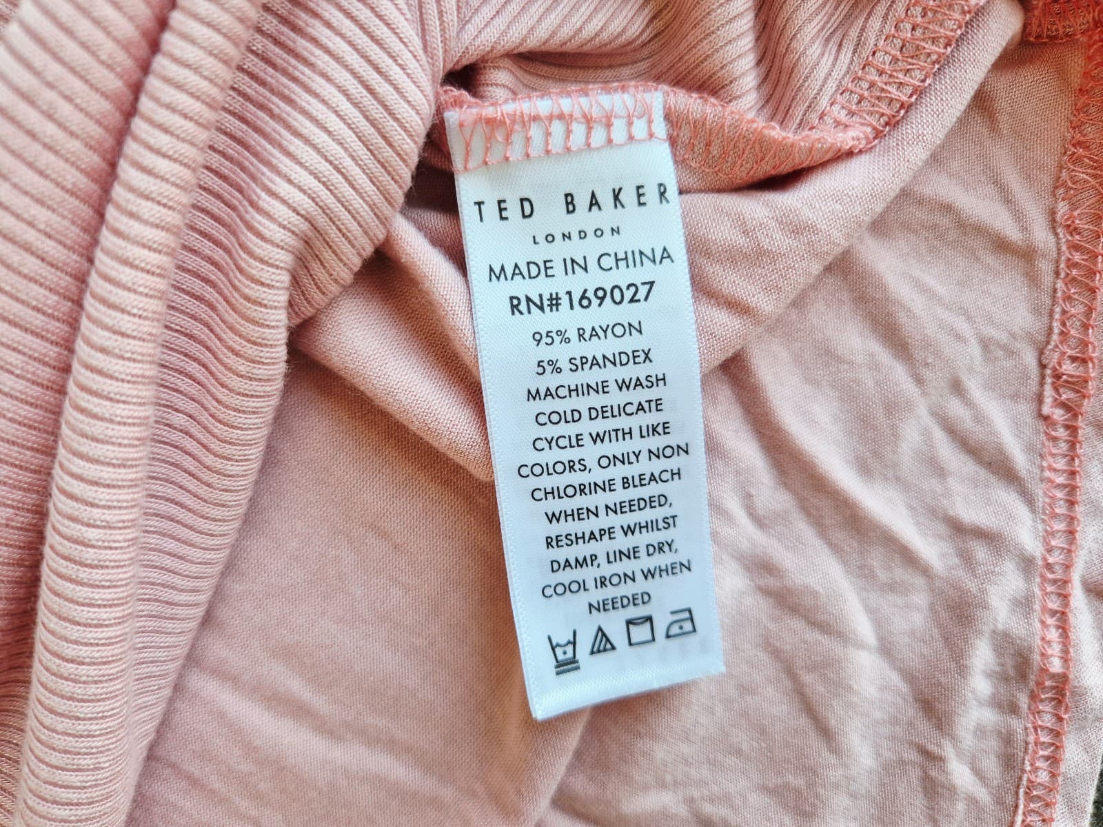 NEW TED BAKER Single Jersey Blouse 1/2 Button Cap Sleeve Mellow Rose Women's XL - Thumbnail 8